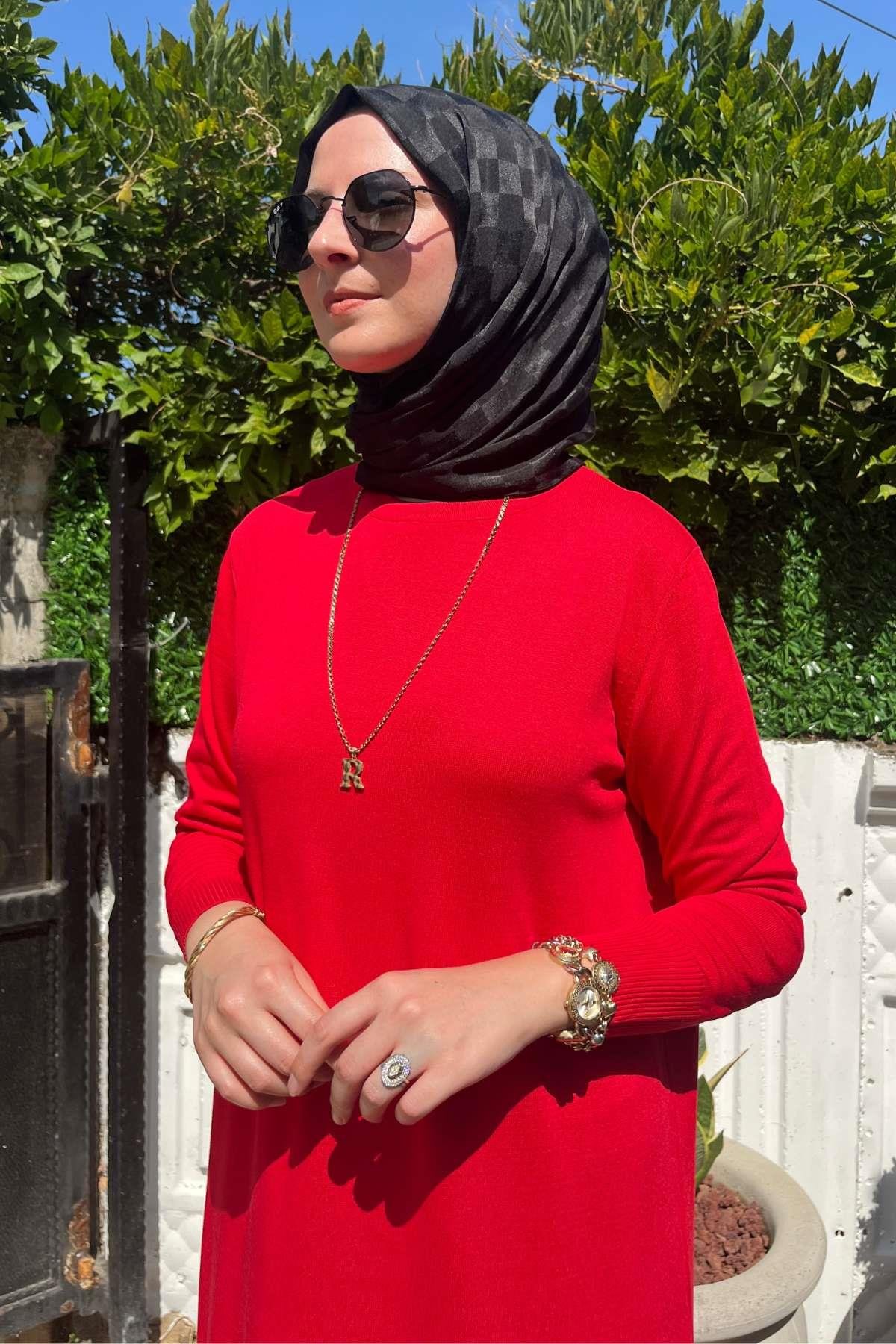 Rüya Sütlü Kahve Triko Elbise | Rabia Şamlı | Tesettür Giyim, Elbise ve Kadın Giyim Modası