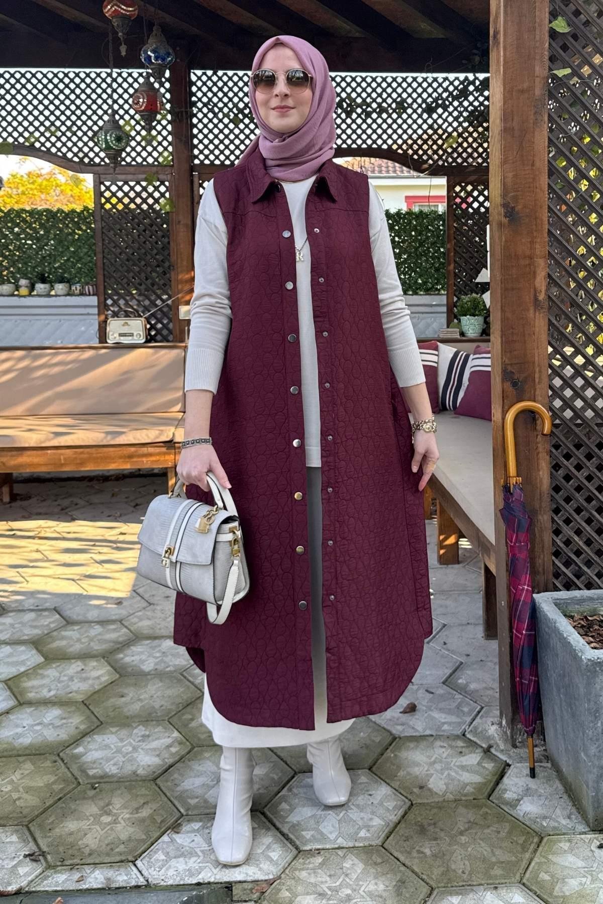 Elmas Kapitone Kap Siyah | Rabia Şamlı | Tesettür Giyim, Elbise ve Kadın Giyim Modası