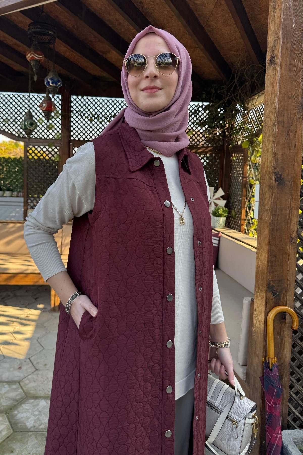 Elmas Kapitone Kap Siyah | Rabia Şamlı | Tesettür Giyim, Elbise ve Kadın Giyim Modası