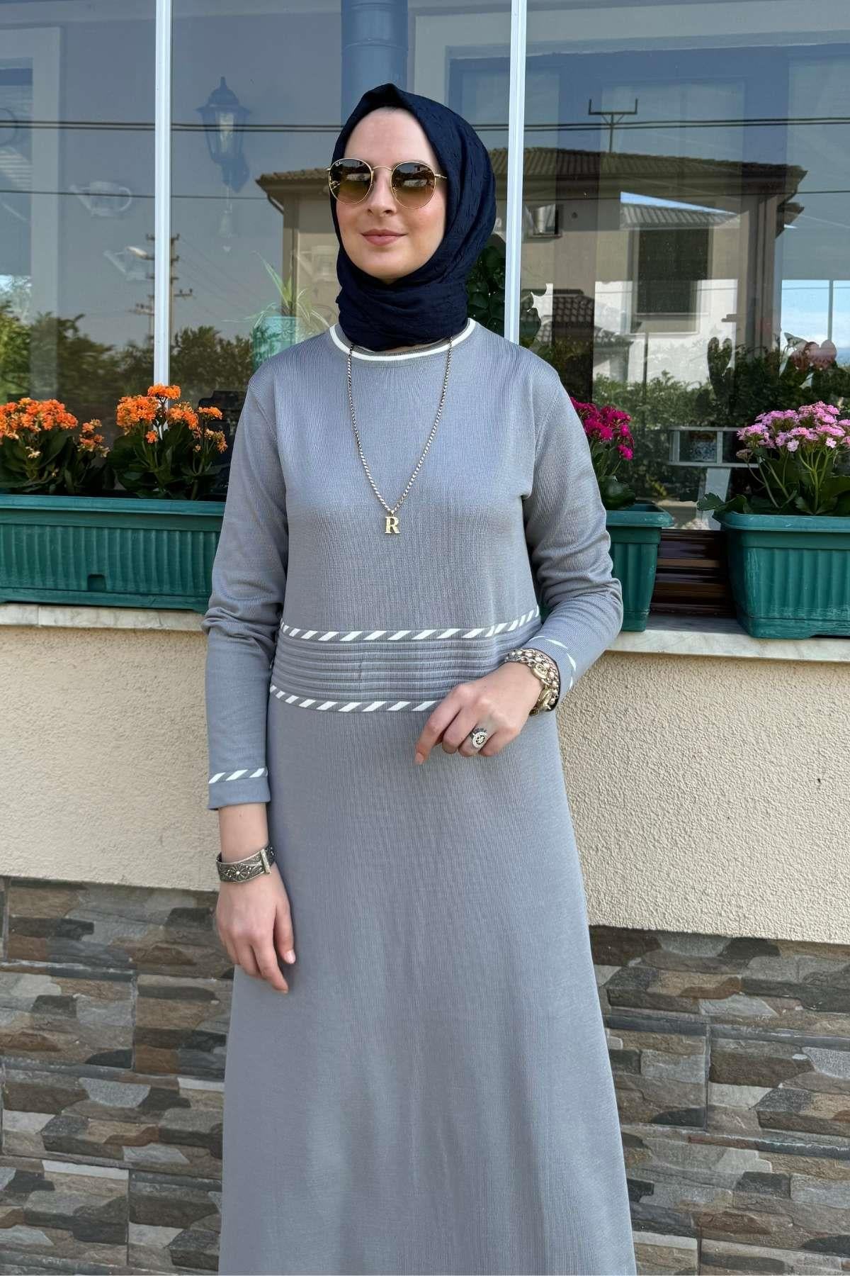 Armağan Camel Triko Elbise | Rabia Şamlı | Tesettür Giyim, Elbise ve Kadın Giyim Modası