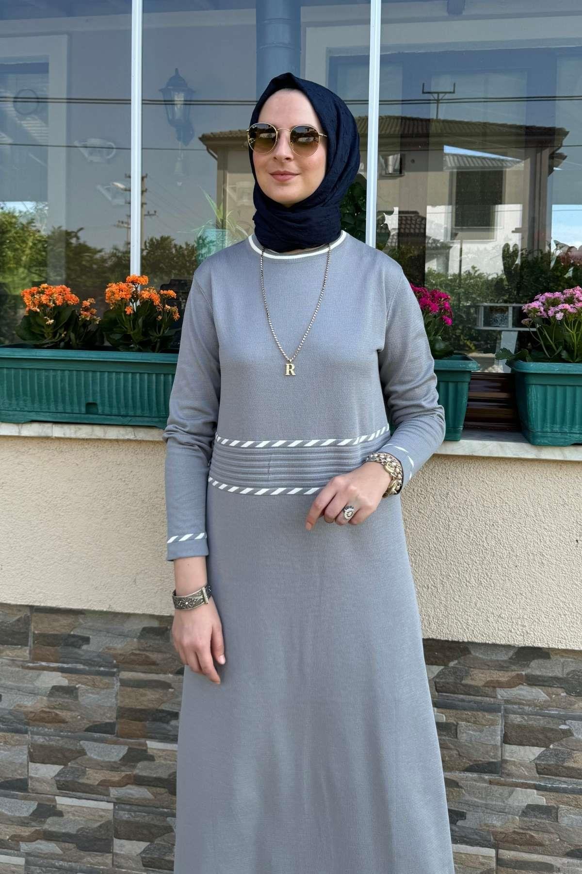 Armağan Camel Triko Elbise | Rabia Şamlı | Tesettür Giyim, Elbise ve Kadın Giyim Modası