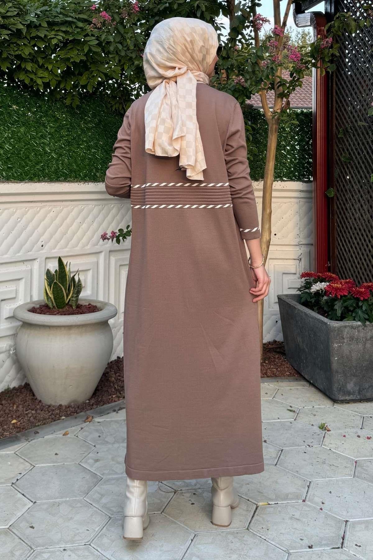 Armağan Camel Triko Elbise | Rabia Şamlı | Tesettür Giyim, Elbise ve Kadın Giyim Modası