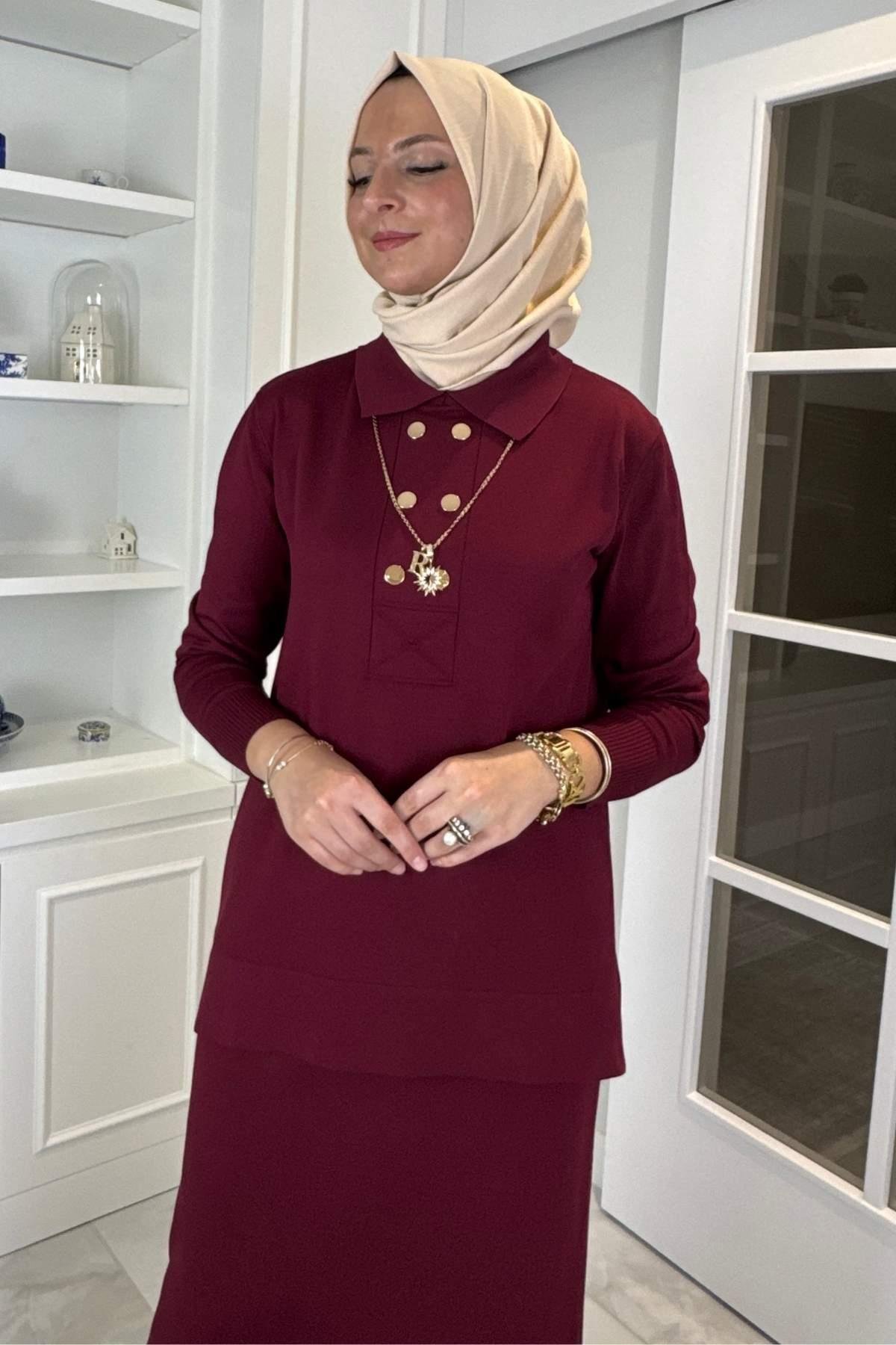 Narin Triko Takım Haki | Rabia Şamlı | Tesettür Giyim, Elbise ve Kadın Giyim Modası