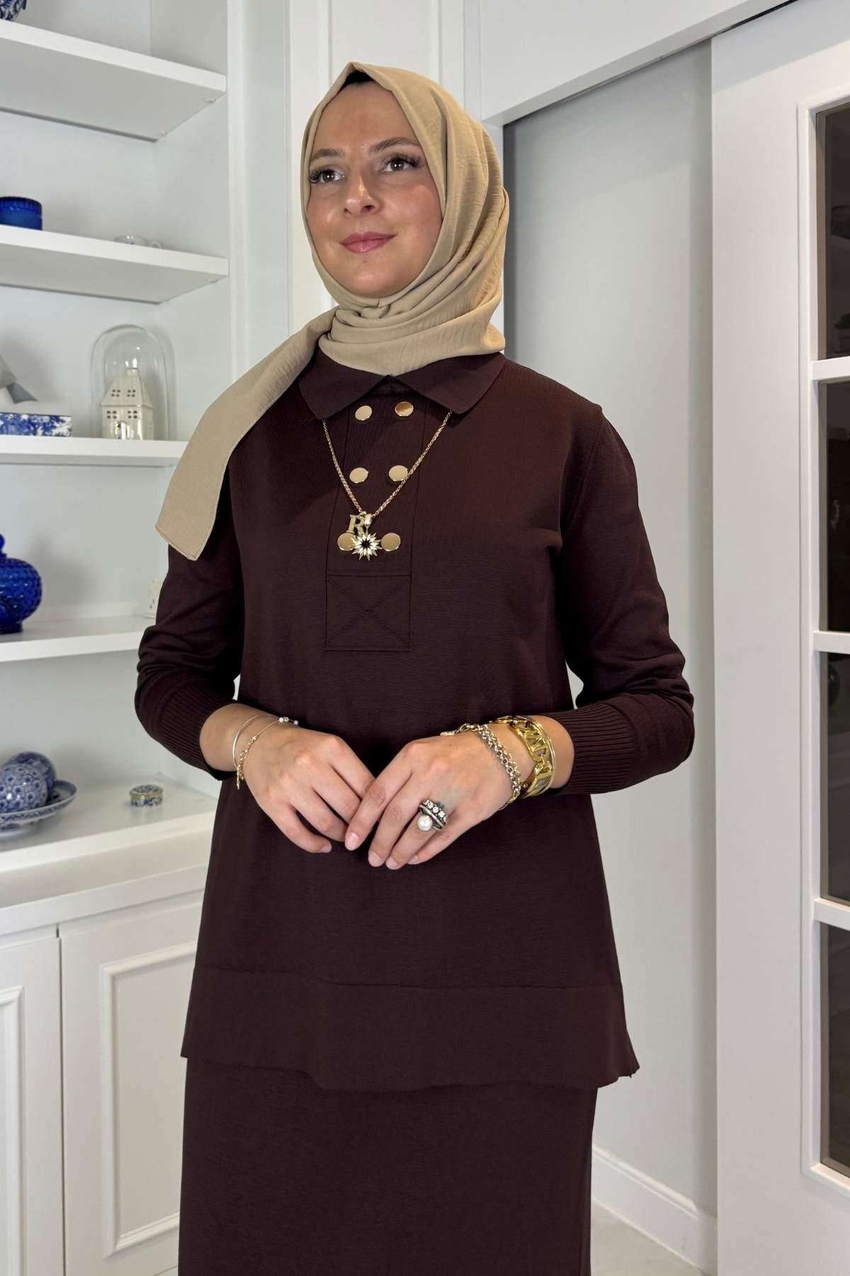 Narin Triko Takım Haki | Rabia Şamlı | Tesettür Giyim, Elbise ve Kadın Giyim Modası