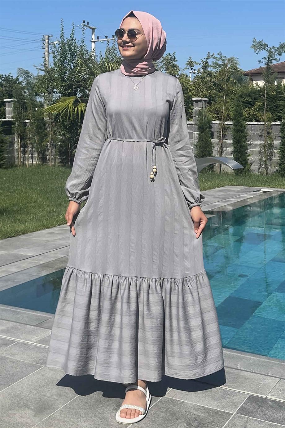 Seda Gri Elbise | ELBİSE