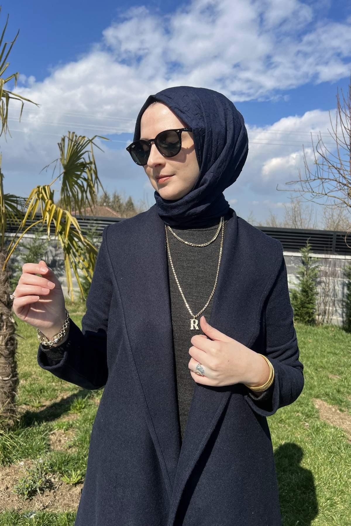 Selin Antrasit Kaşe Kaban | Rabia Şamlı | Tesettür Giyim, Elbise ve Kadın Giyim Modası