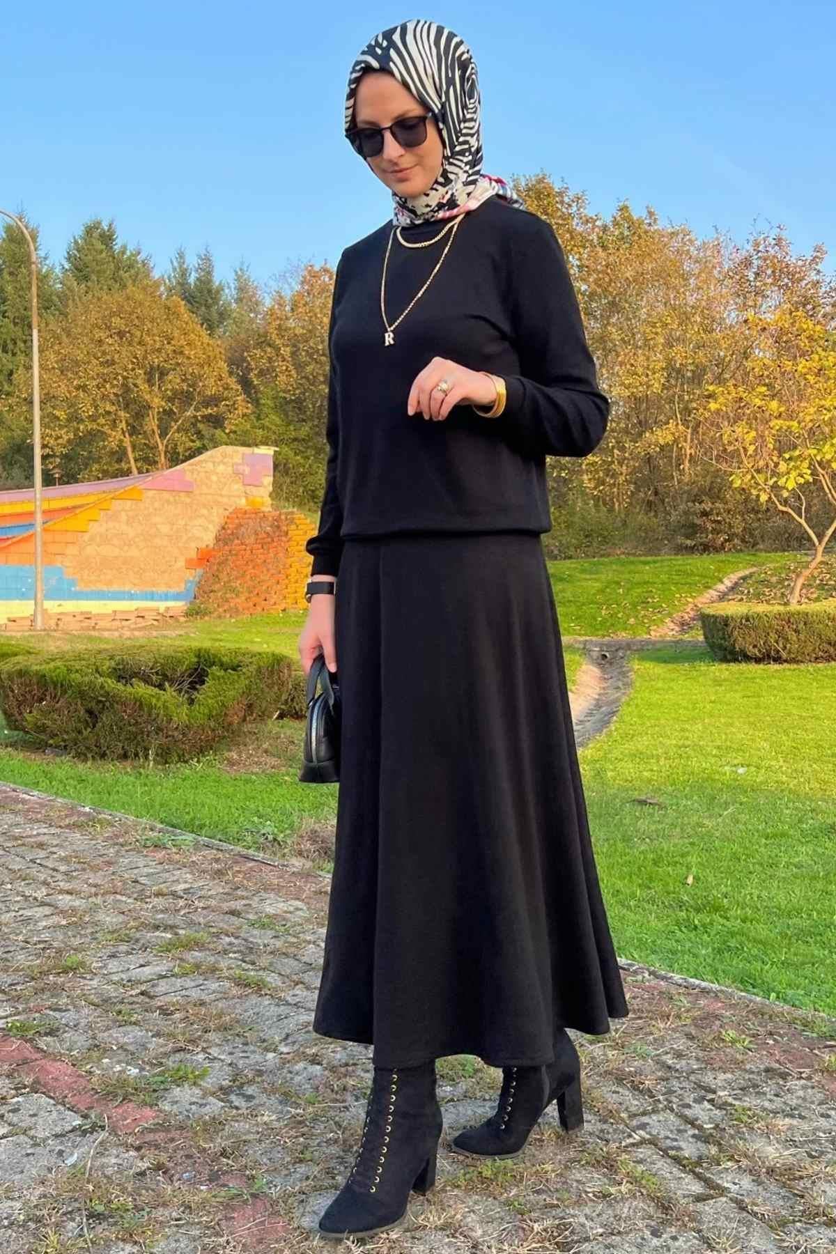 Serra Etekli Triko Takım Bordo - Rabia Şamlı | Tesettür Giyim, Elbise ve Kadın Giyim Modası