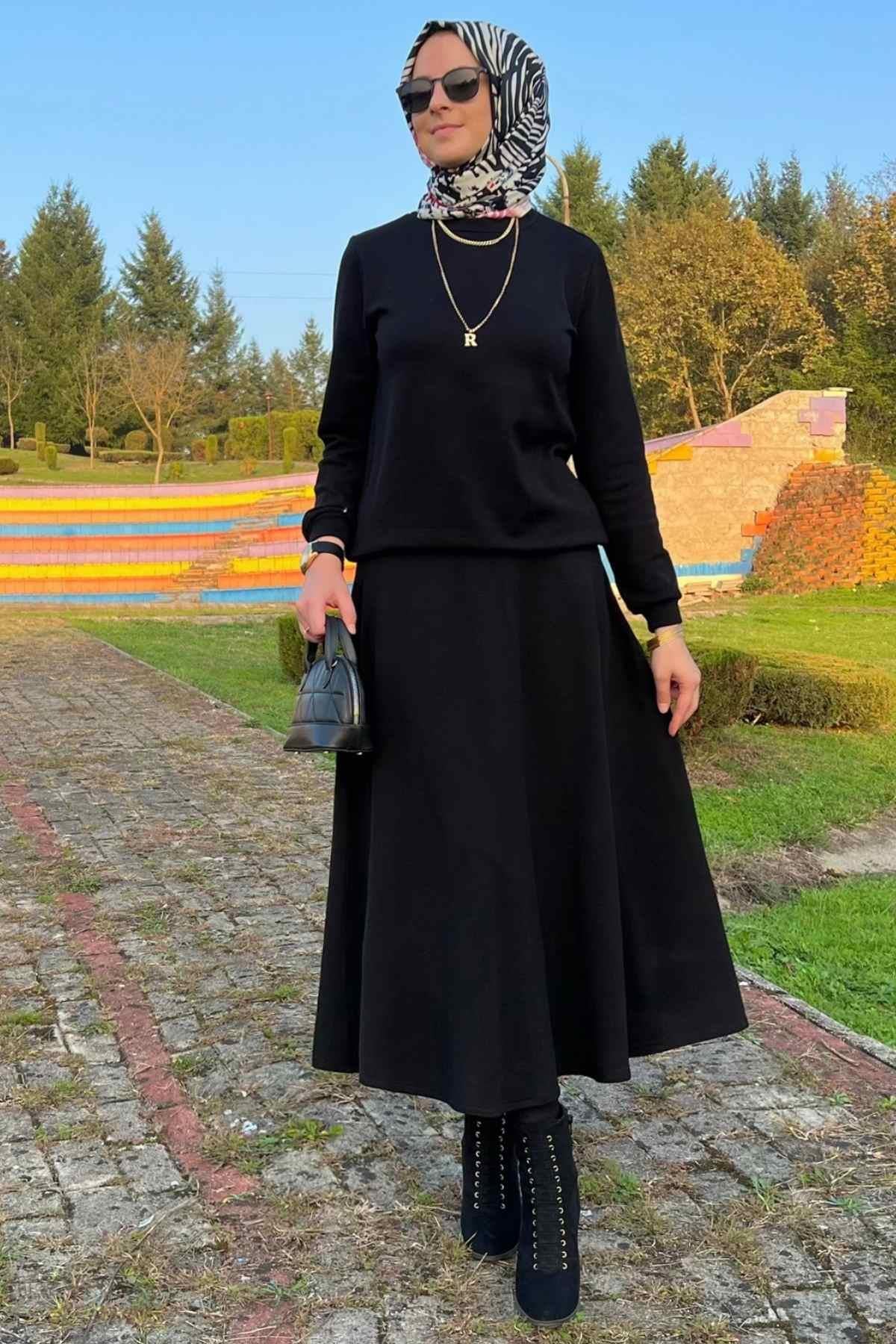 Serra Etekli Triko Takım Bordo - Rabia Şamlı | Tesettür Giyim, Elbise ve Kadın Giyim Modası