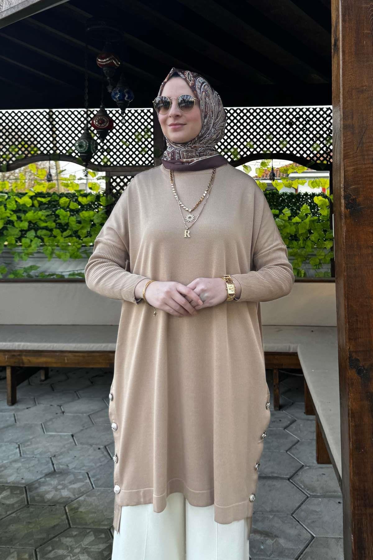 Sevda Triko Tunik Siyah | Rabia Şamlı | Tesettür Giyim, Elbise ve Kadın Giyim Modası