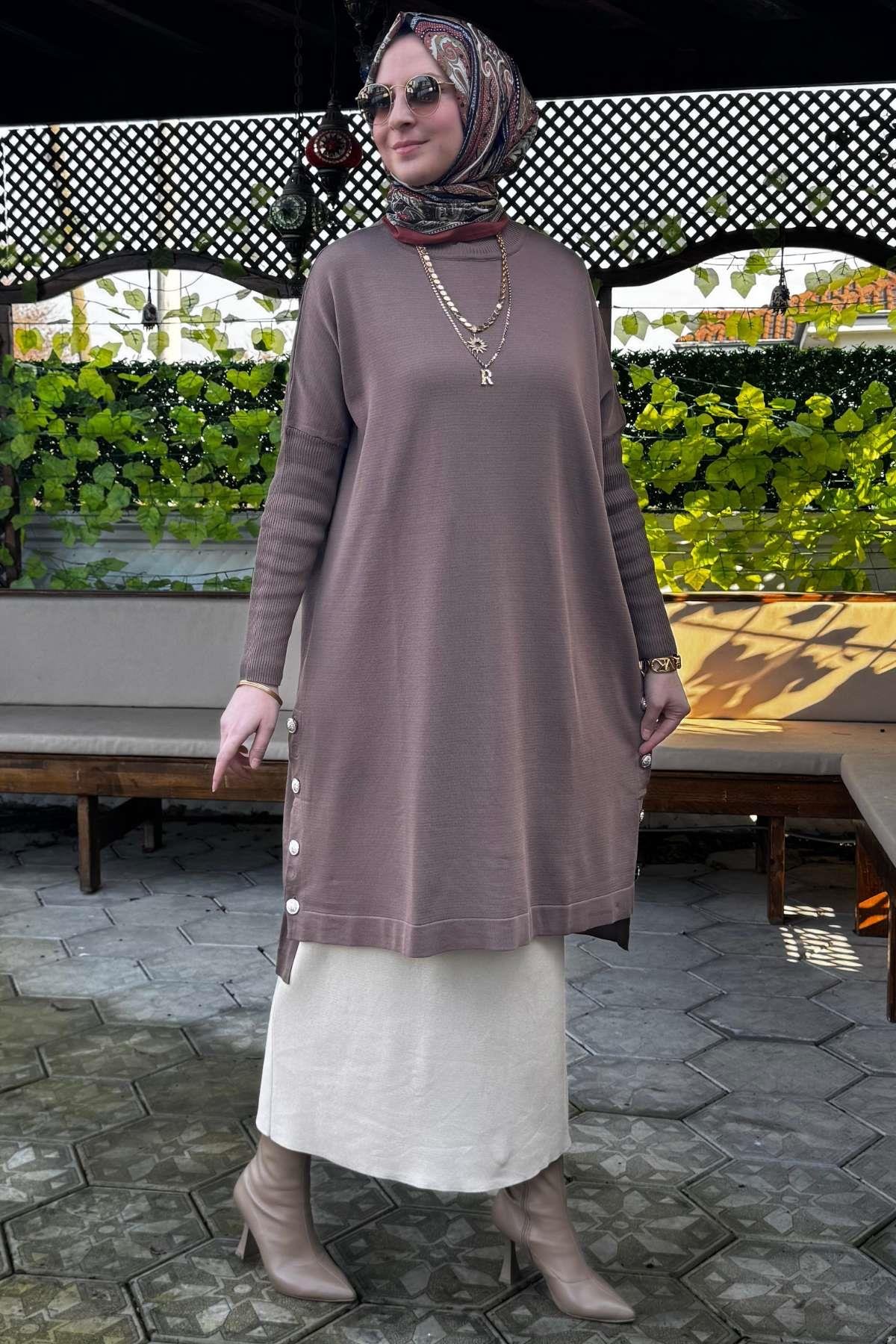 Sevda Triko Tunik Siyah | Rabia Şamlı | Tesettür Giyim, Elbise ve Kadın Giyim Modası