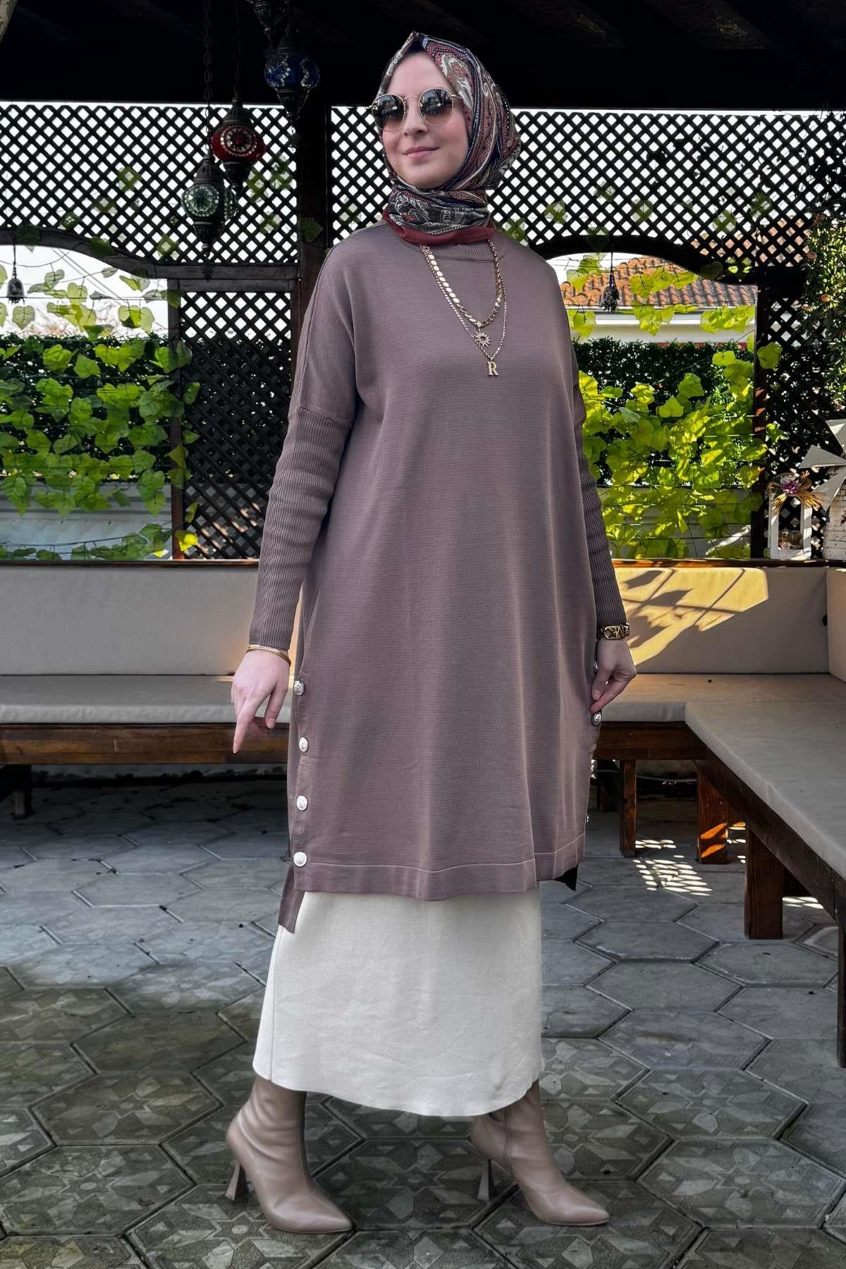 Sevda Triko Tunik Siyah | Rabia Şamlı | Tesettür Giyim, Elbise ve Kadın Giyim Modası
