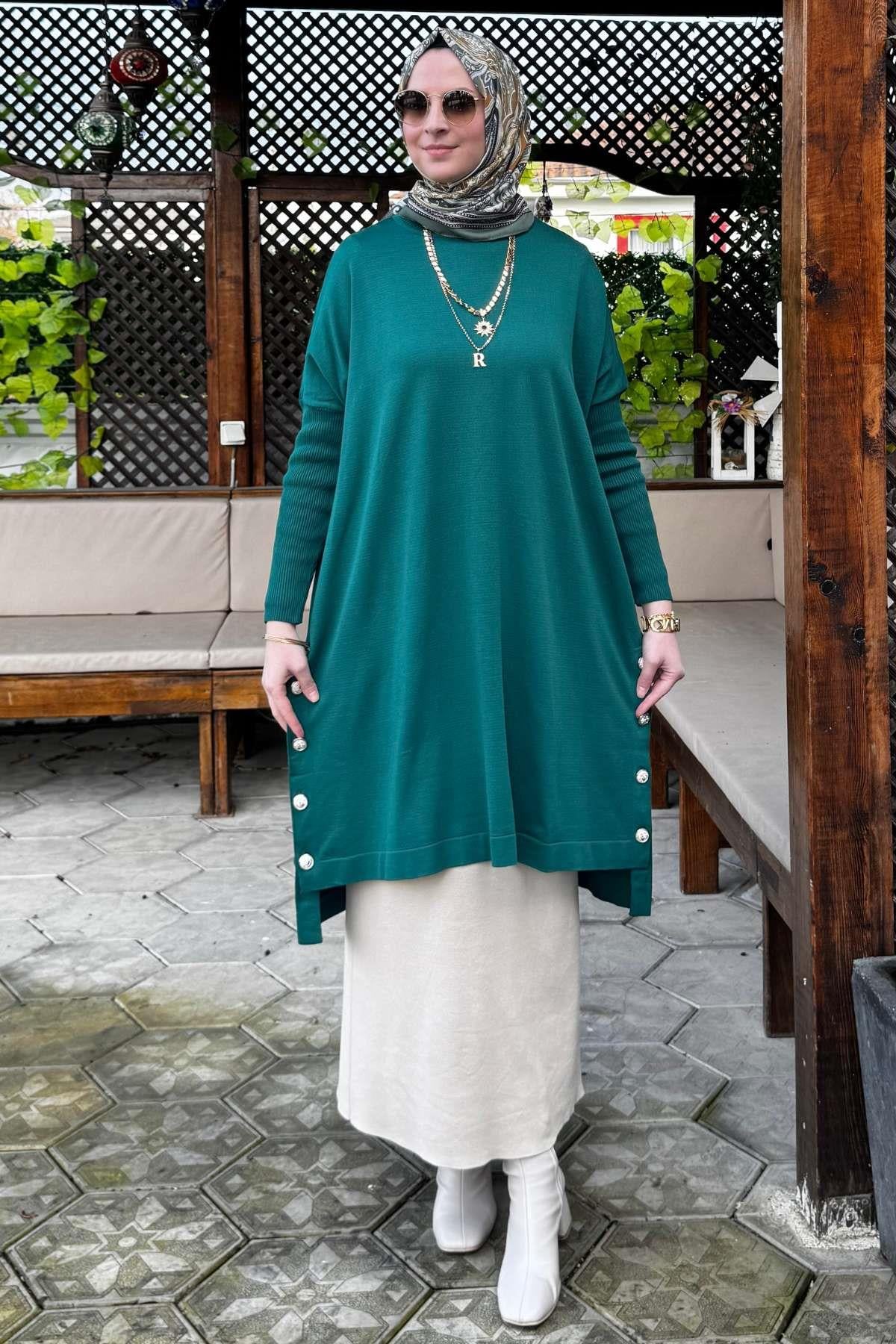 Sevda Triko Tunik Siyah | Rabia Şamlı | Tesettür Giyim, Elbise ve Kadın Giyim Modası