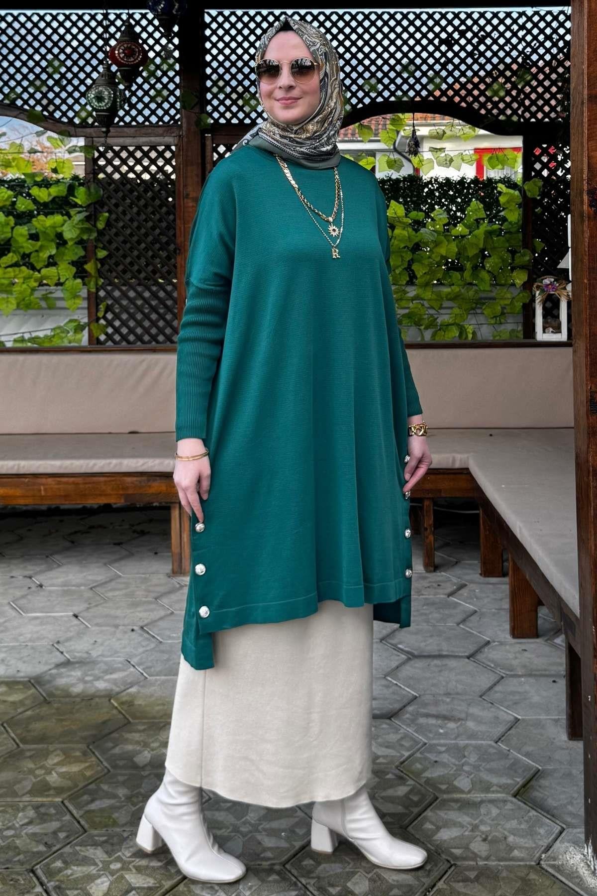 Sevda Triko Tunik Siyah | Rabia Şamlı | Tesettür Giyim, Elbise ve Kadın Giyim Modası