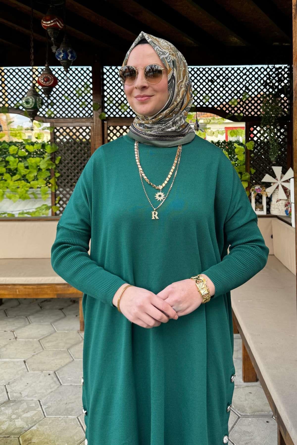 Sevda Triko Tunik Siyah | Rabia Şamlı | Tesettür Giyim, Elbise ve Kadın Giyim Modası