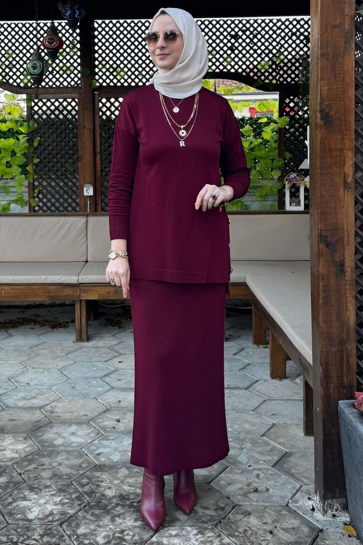 Sezen Triko Takım Siyah | Rabia Şamlı | Tesettür Giyim, Elbise ve Kadın Giyim Modası