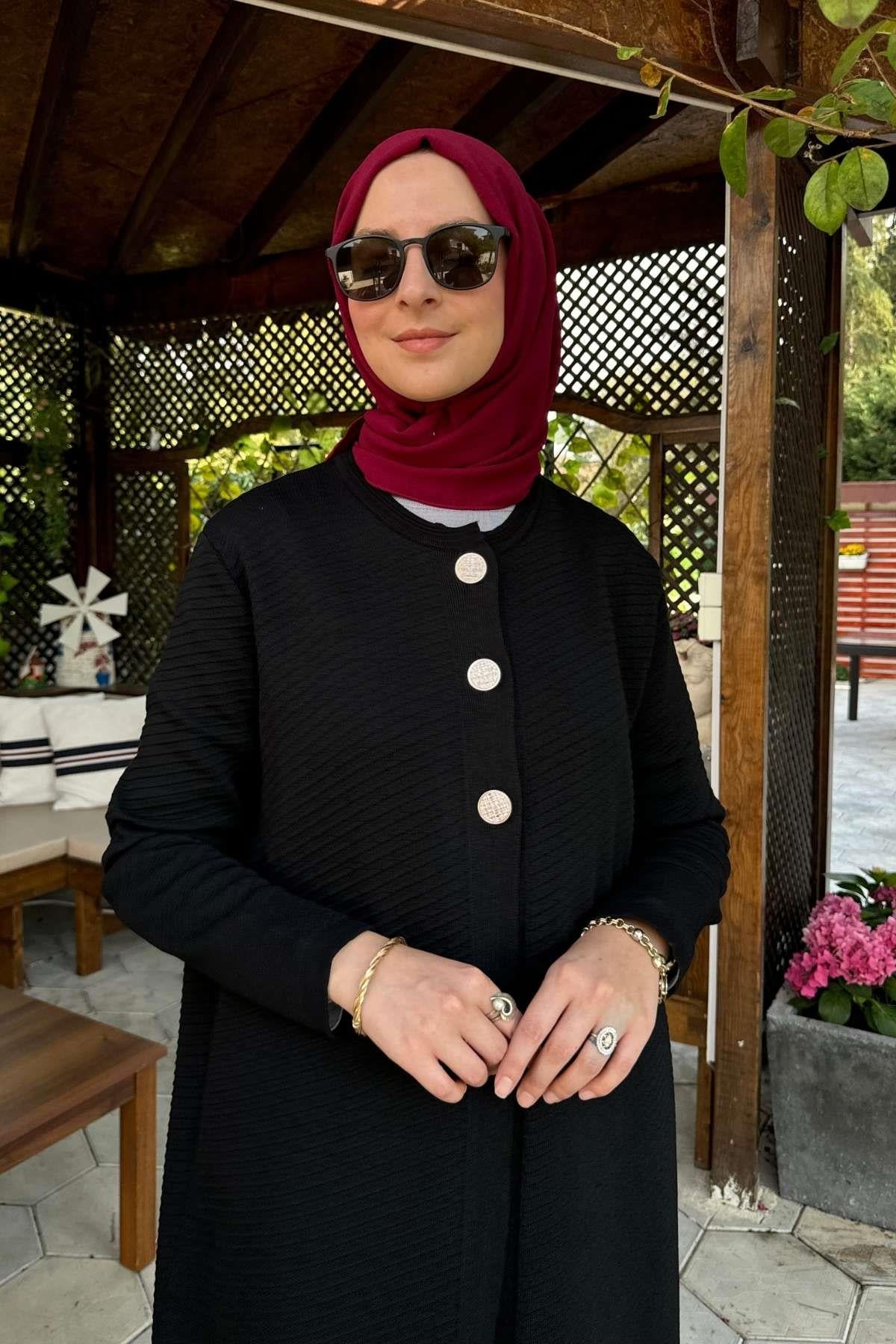 Manolya İndigo Triko Hırka | Rabia Şamlı | Tesettür Giyim, Elbise ve Kadın Giyim Modası