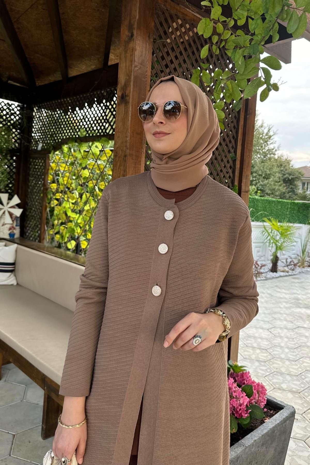 Manolya İndigo Triko Hırka | Rabia Şamlı | Tesettür Giyim, Elbise ve Kadın Giyim Modası