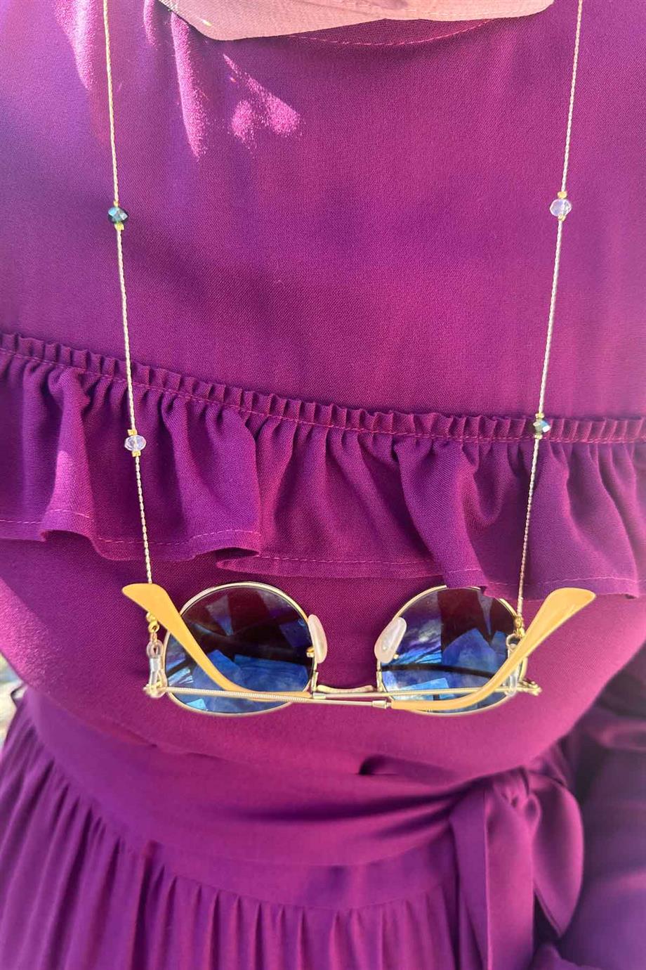 Siyah-Beyaz Boncuklu Gözlük Aksesuarı | GÖZLÜK AKSESUARI