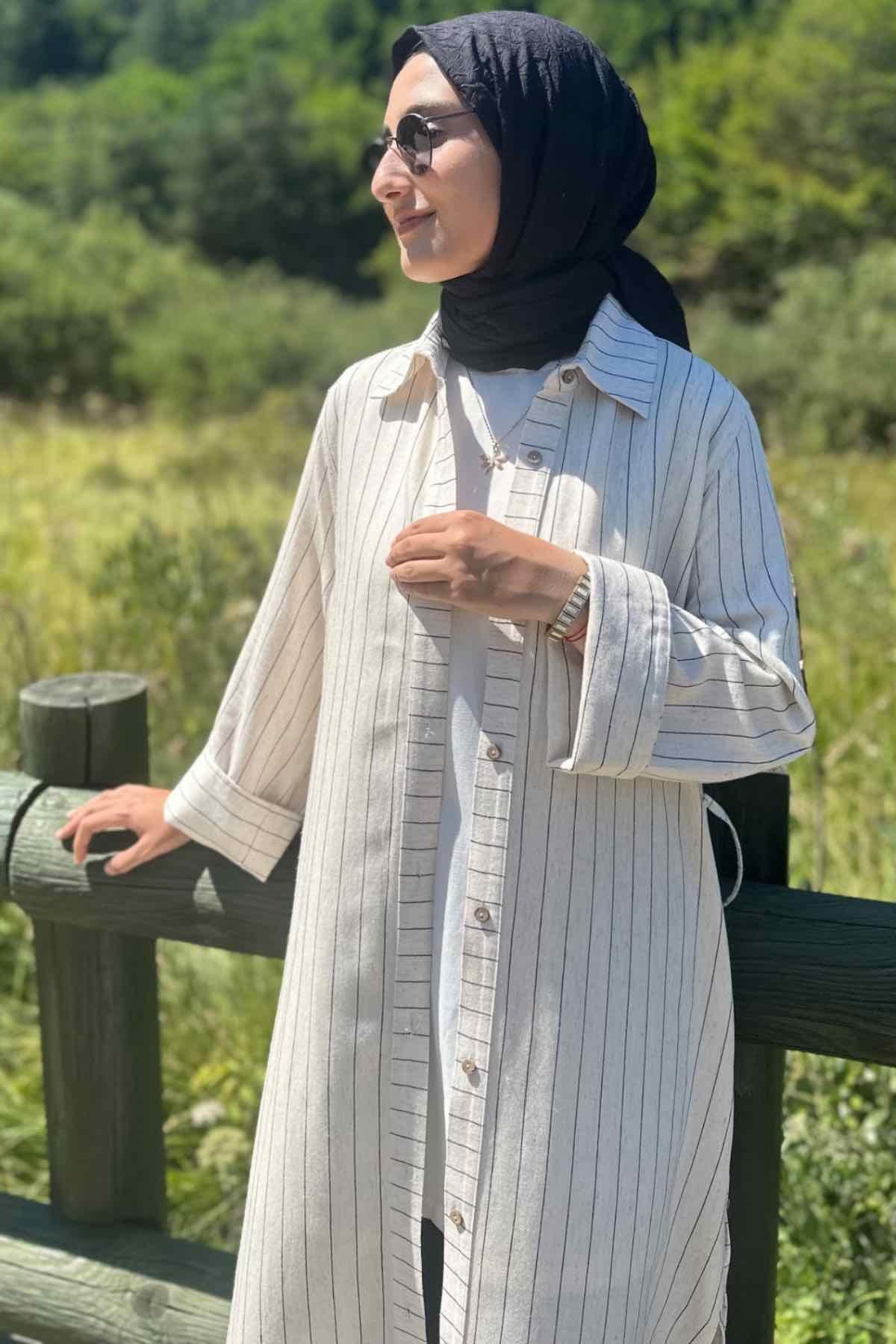 Siyah Çizgili Natural Kap | KAP