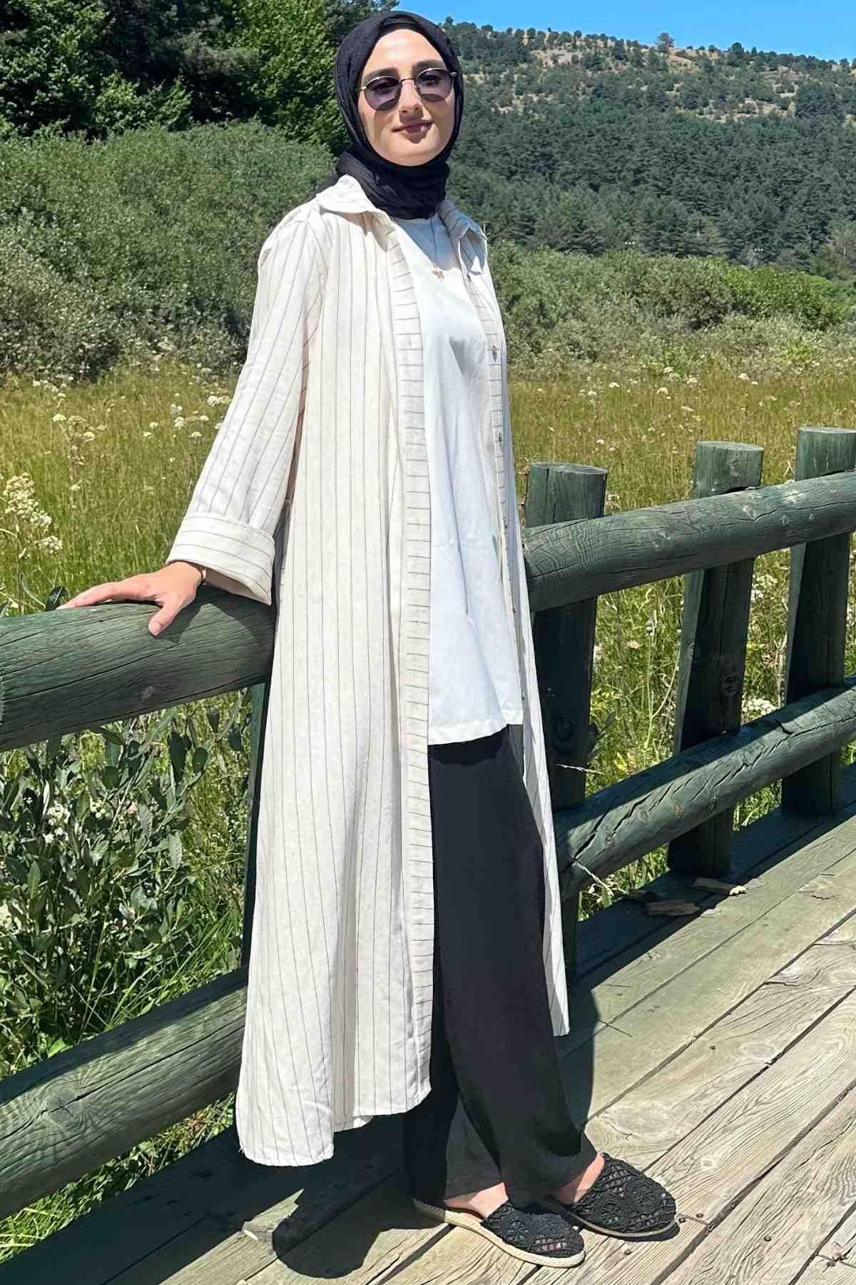 Siyah Çizgili Natural Kap | KAP