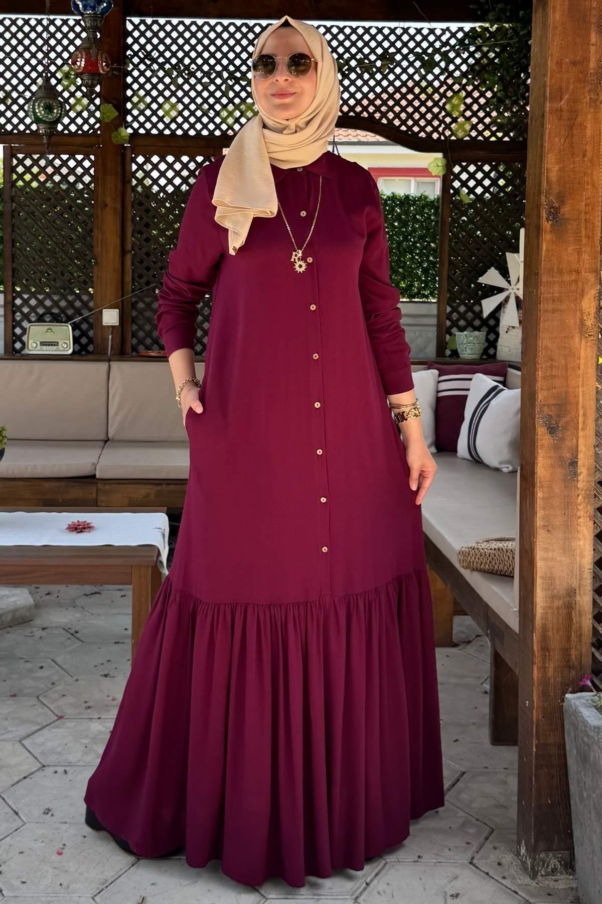 Süreyya Gömlek Elbise Sarı | Rabia Şamlı | Tesettür Giyim, Elbise ve Kadın Giyim Modası