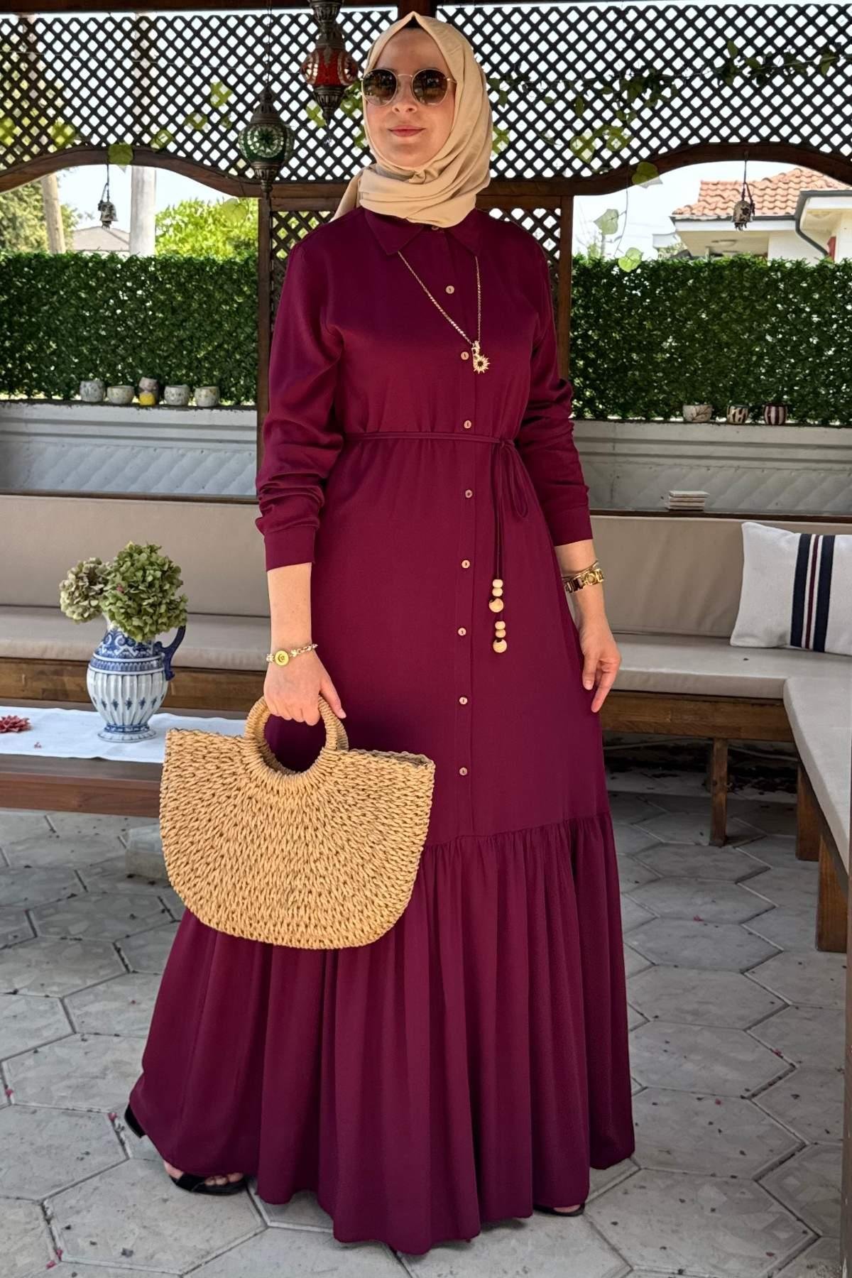 Süreyya Gömlek Elbise Sarı | Rabia Şamlı | Tesettür Giyim, Elbise ve Kadın Giyim Modası