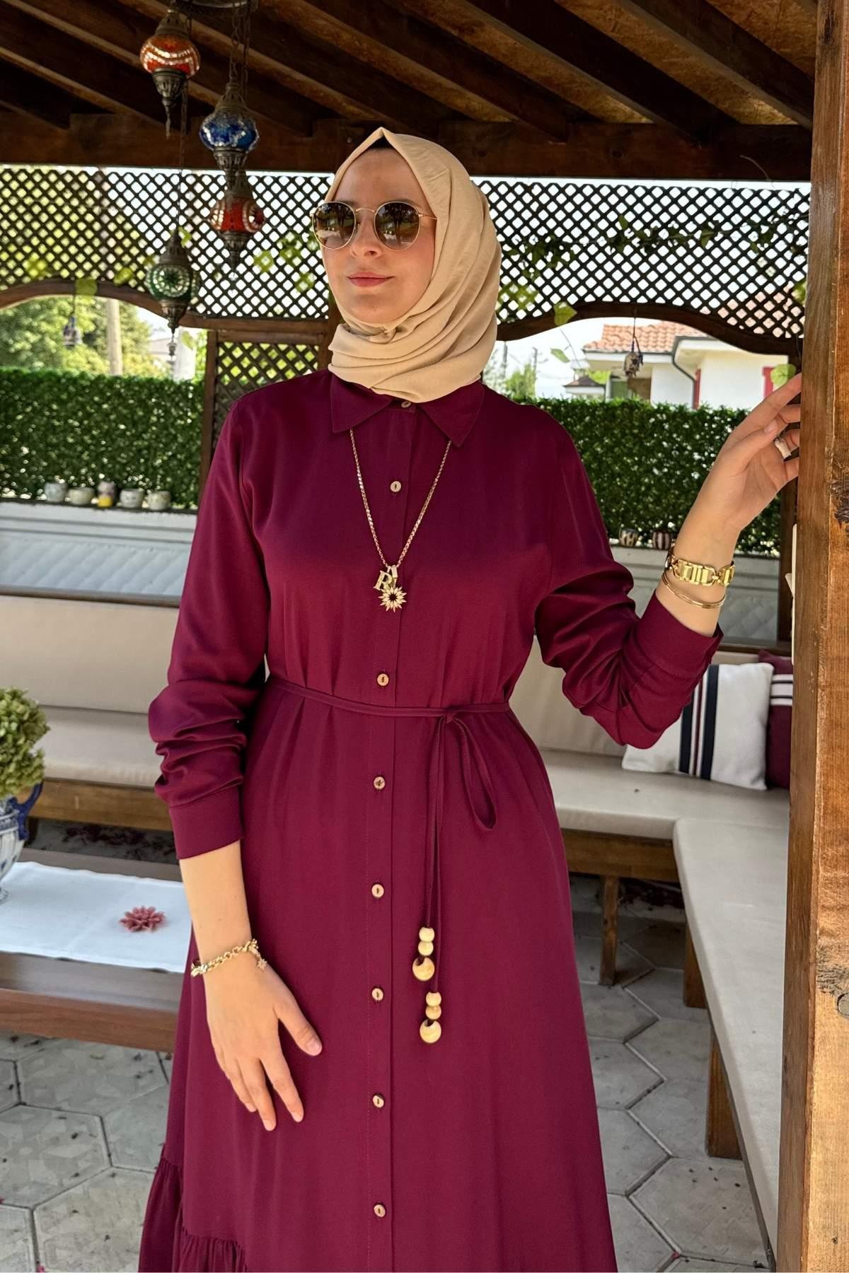 Süreyya Gömlek Elbise Sarı | Rabia Şamlı | Tesettür Giyim, Elbise ve Kadın Giyim Modası