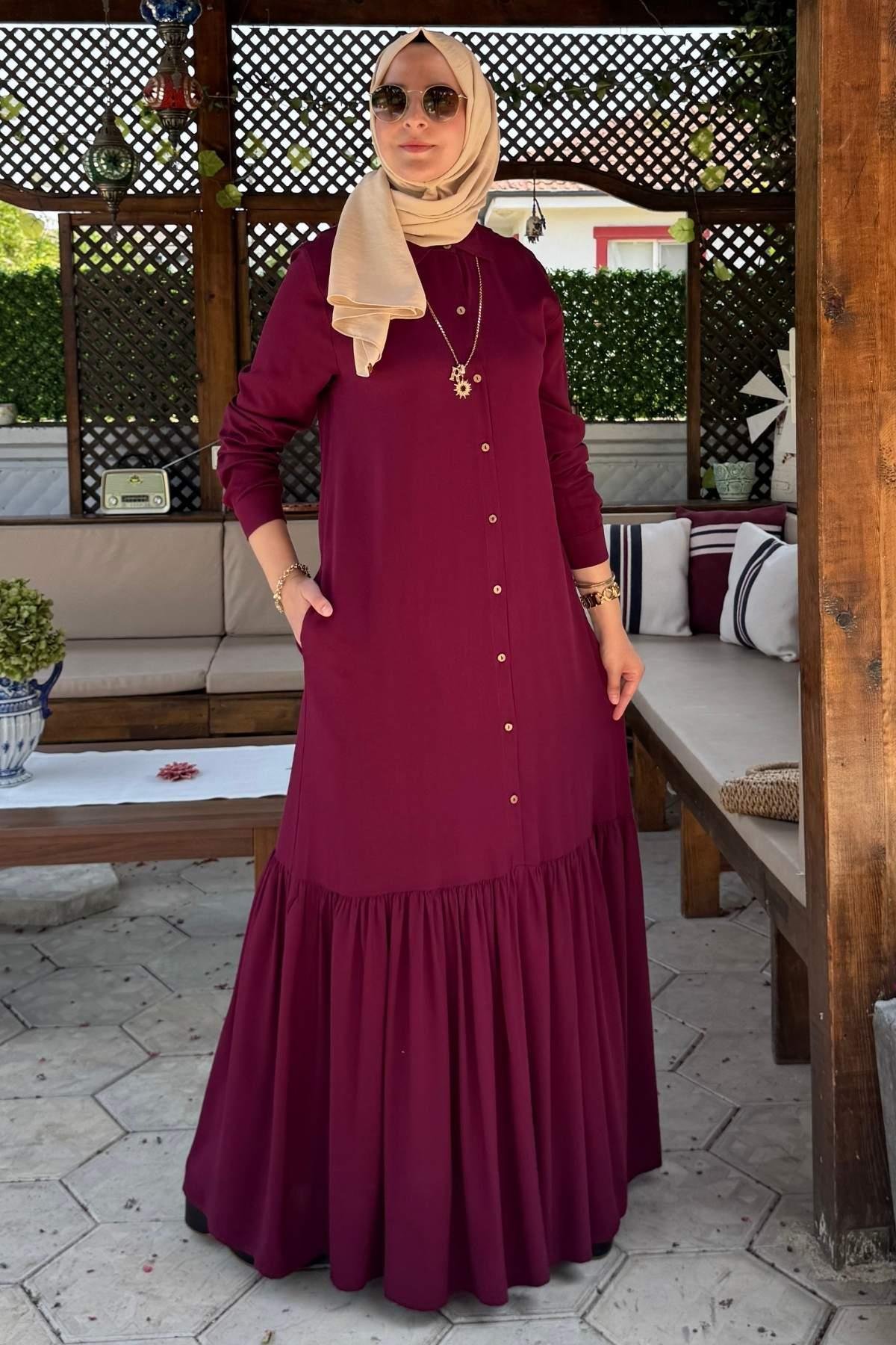Süreyya Gömlek Elbise Sarı | Rabia Şamlı | Tesettür Giyim, Elbise ve Kadın Giyim Modası