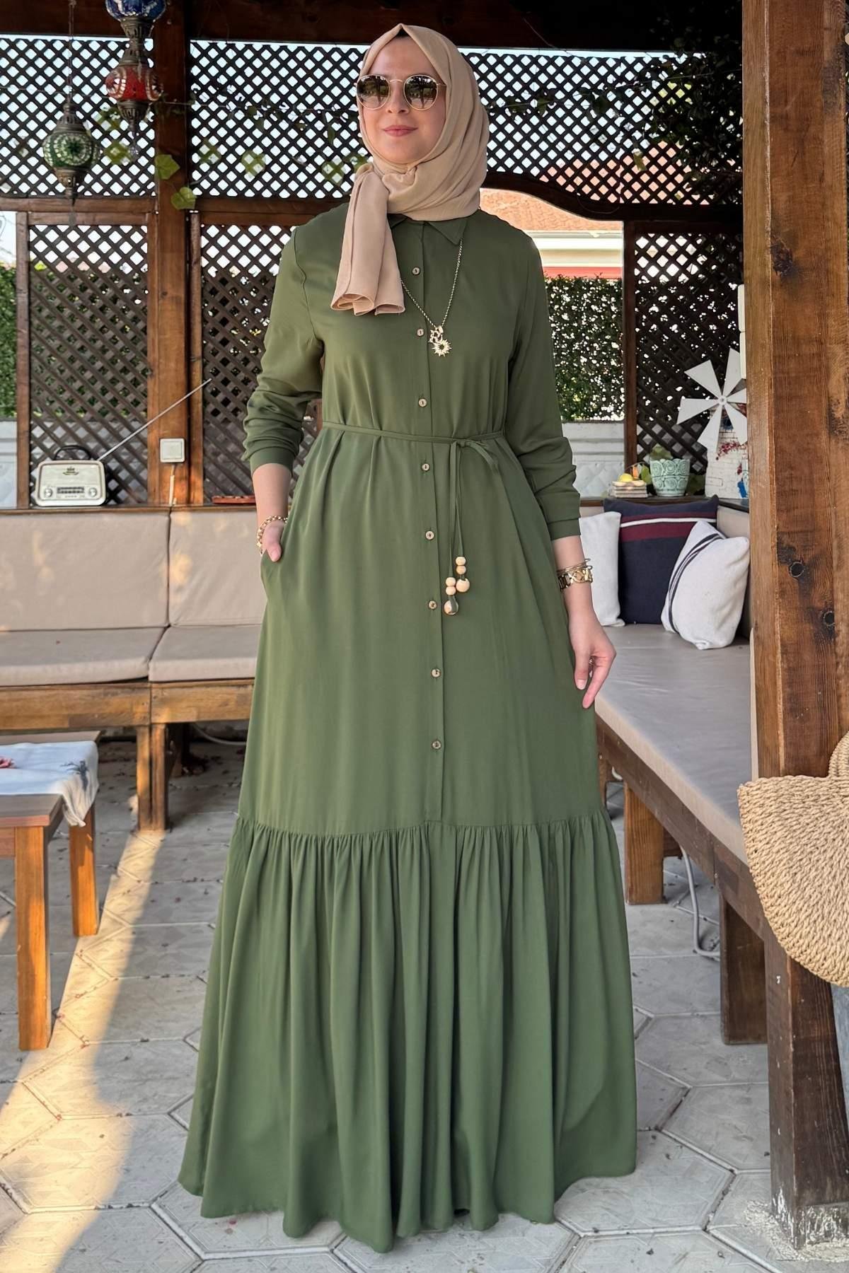 Süreyya Gömlek Elbise Bordo | Rabia Şamlı | Tesettür Giyim, Elbise ve Kadın Giyim Modası