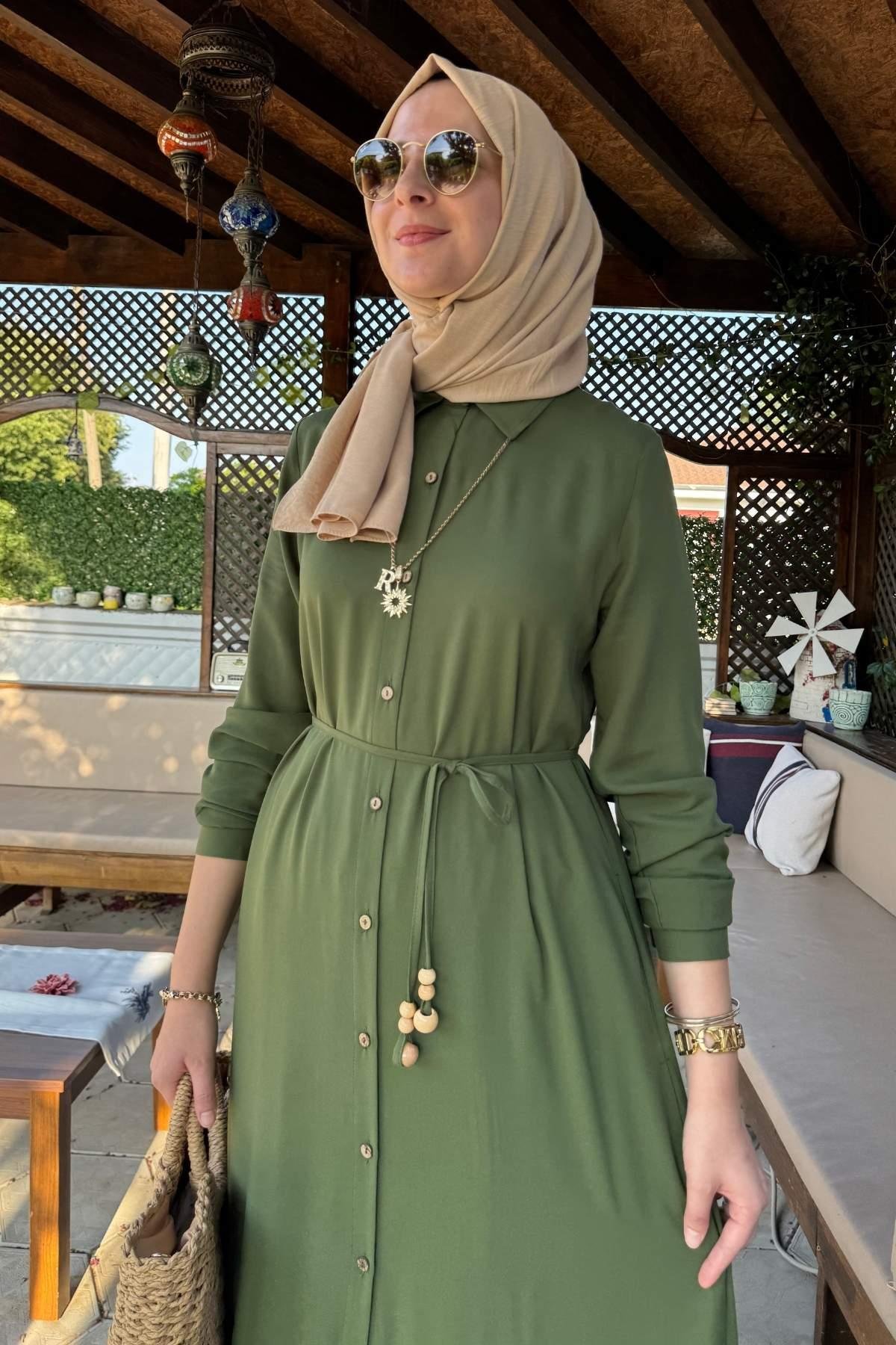 Süreyya Gömlek Elbise Bordo | Rabia Şamlı | Tesettür Giyim, Elbise ve Kadın Giyim Modası