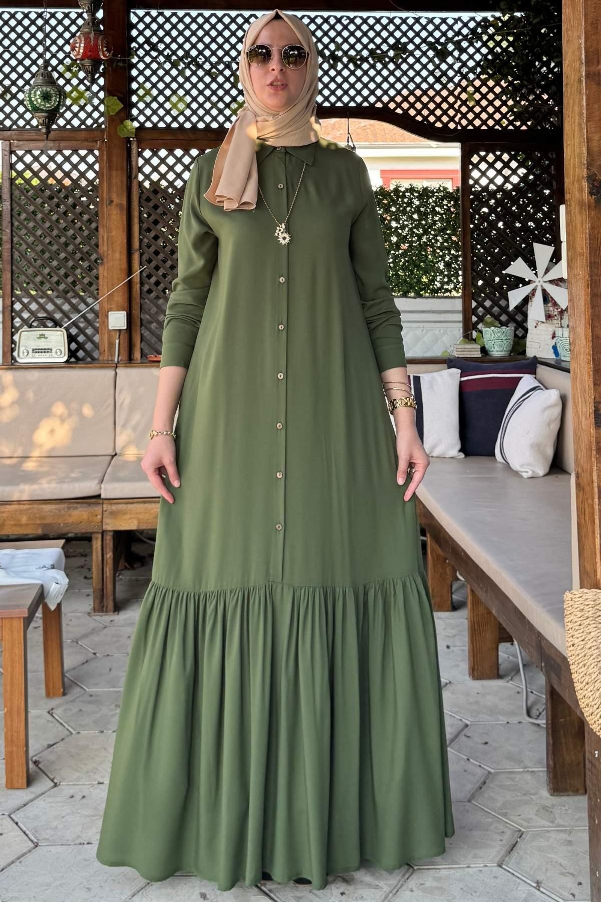 Süreyya Gömlek Elbise Bordo | Rabia Şamlı | Tesettür Giyim, Elbise ve Kadın Giyim Modası