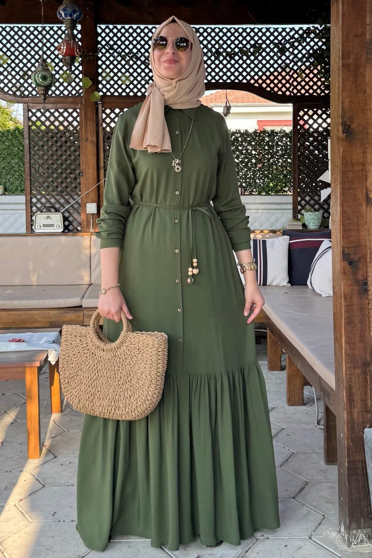 Süreyya Gömlek Elbise Bordo | Rabia Şamlı | Tesettür Giyim, Elbise ve Kadın Giyim Modası