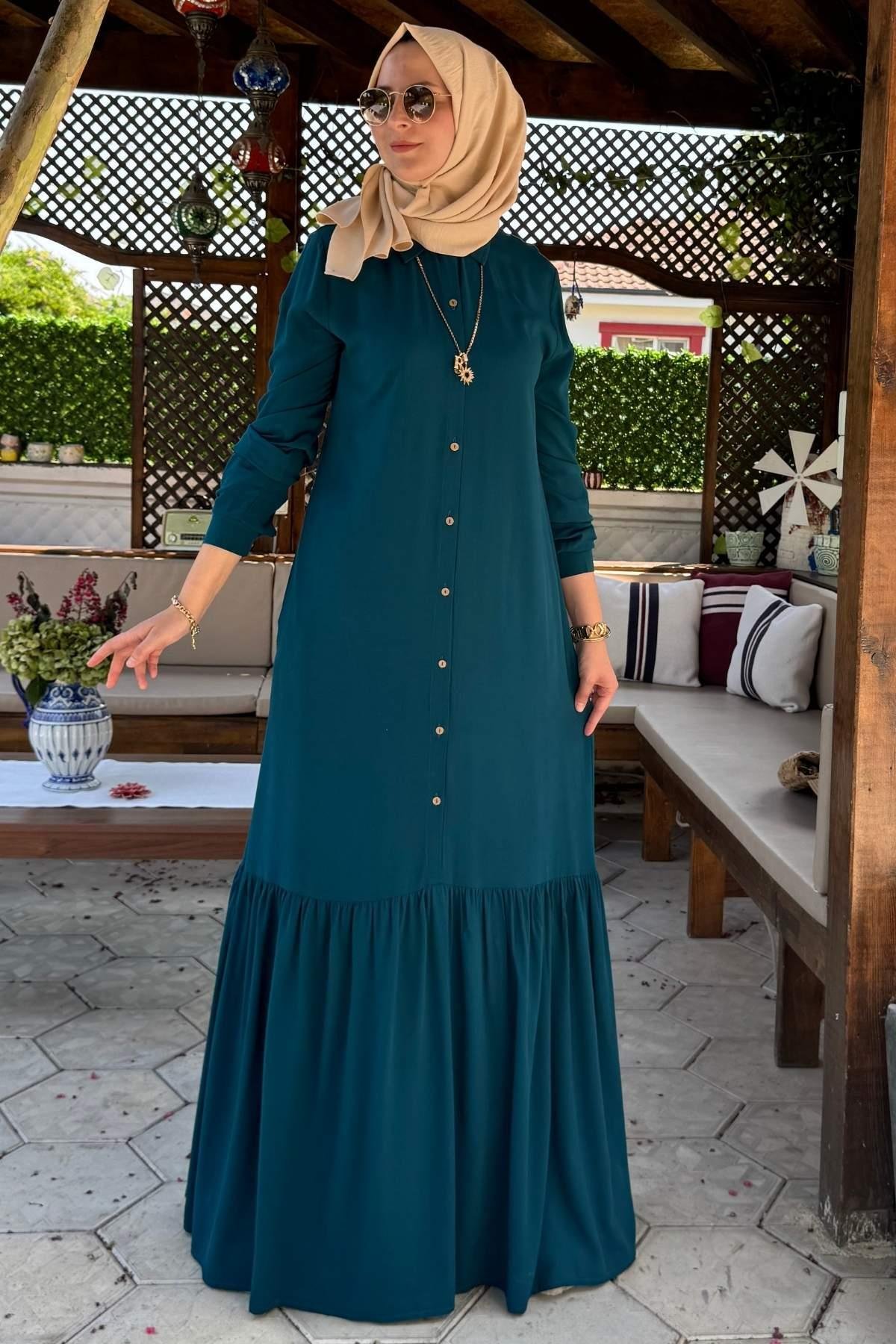 Süreyya Gömlek Elbise Bordo | Rabia Şamlı | Tesettür Giyim, Elbise ve Kadın Giyim Modası
