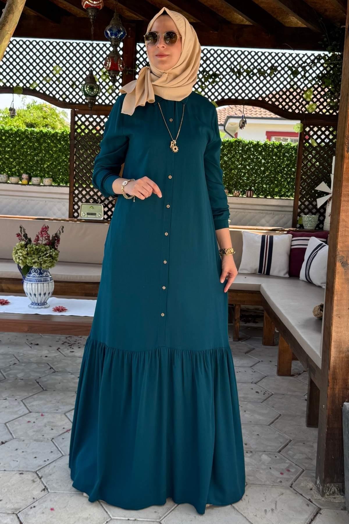 Süreyya Gömlek Elbise Bordo | Rabia Şamlı | Tesettür Giyim, Elbise ve Kadın Giyim Modası