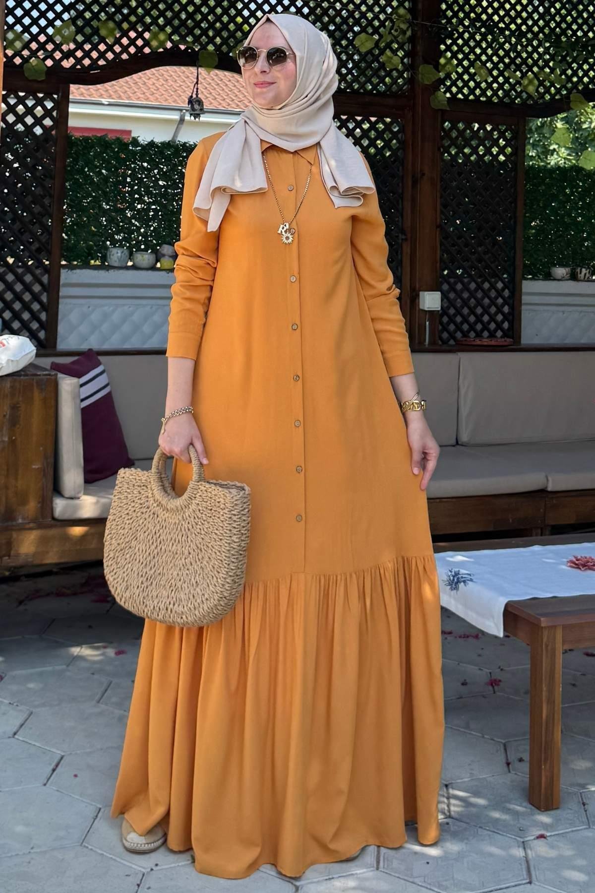 Süreyya Gömlek Elbise Kırmızı | Rabia Şamlı | Tesettür Giyim, Elbise ve Kadın Giyim Modası