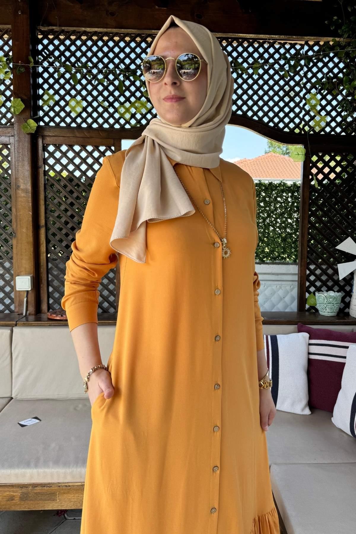 Süreyya Gömlek Elbise Kırmızı | Rabia Şamlı | Tesettür Giyim, Elbise ve Kadın Giyim Modası