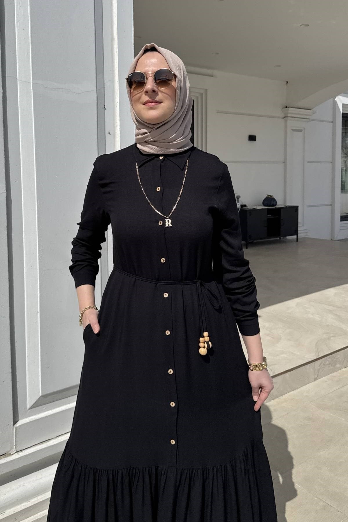 Süreyya Gömlek Elbise Siyah | Rabia Şamlı | Tesettür Giyim, Elbise ve Kadın Giyim Modası