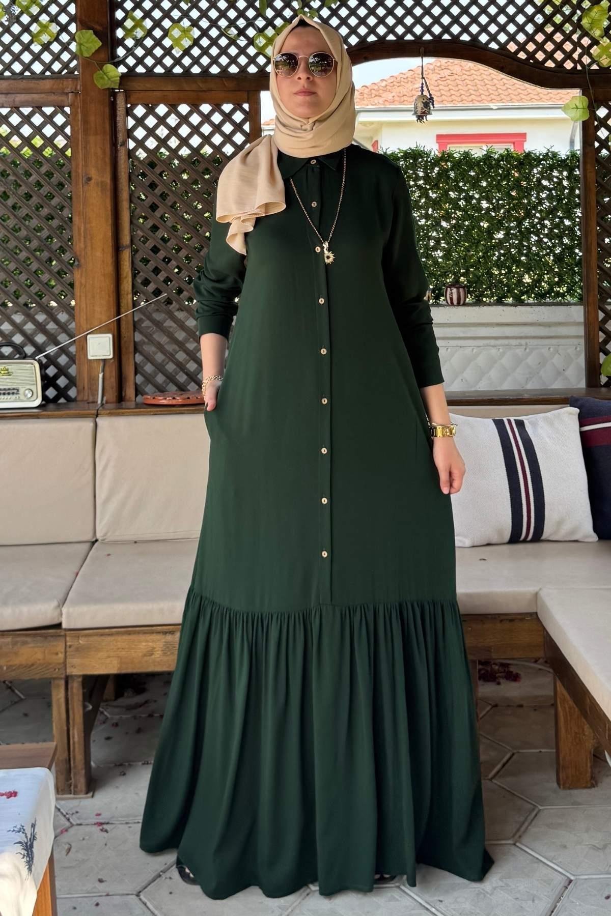Süreyya Gömlek Elbise  Lacivert | Rabia Şamlı | Tesettür Giyim, Elbise ve Kadın Giyim Modası