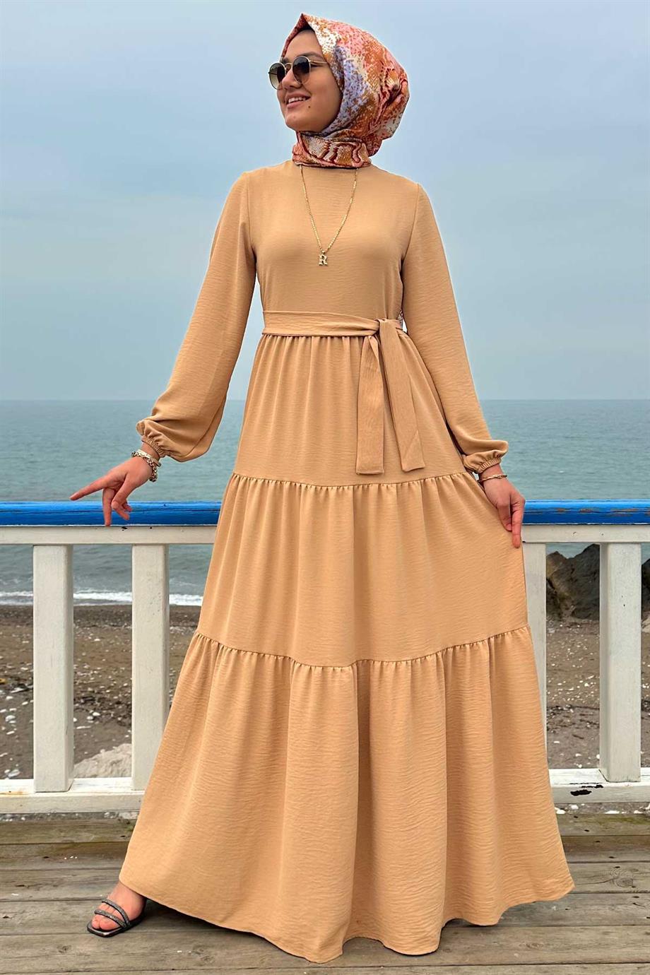 Tuğba Ayrobin Elbise Camel | ELBİSE