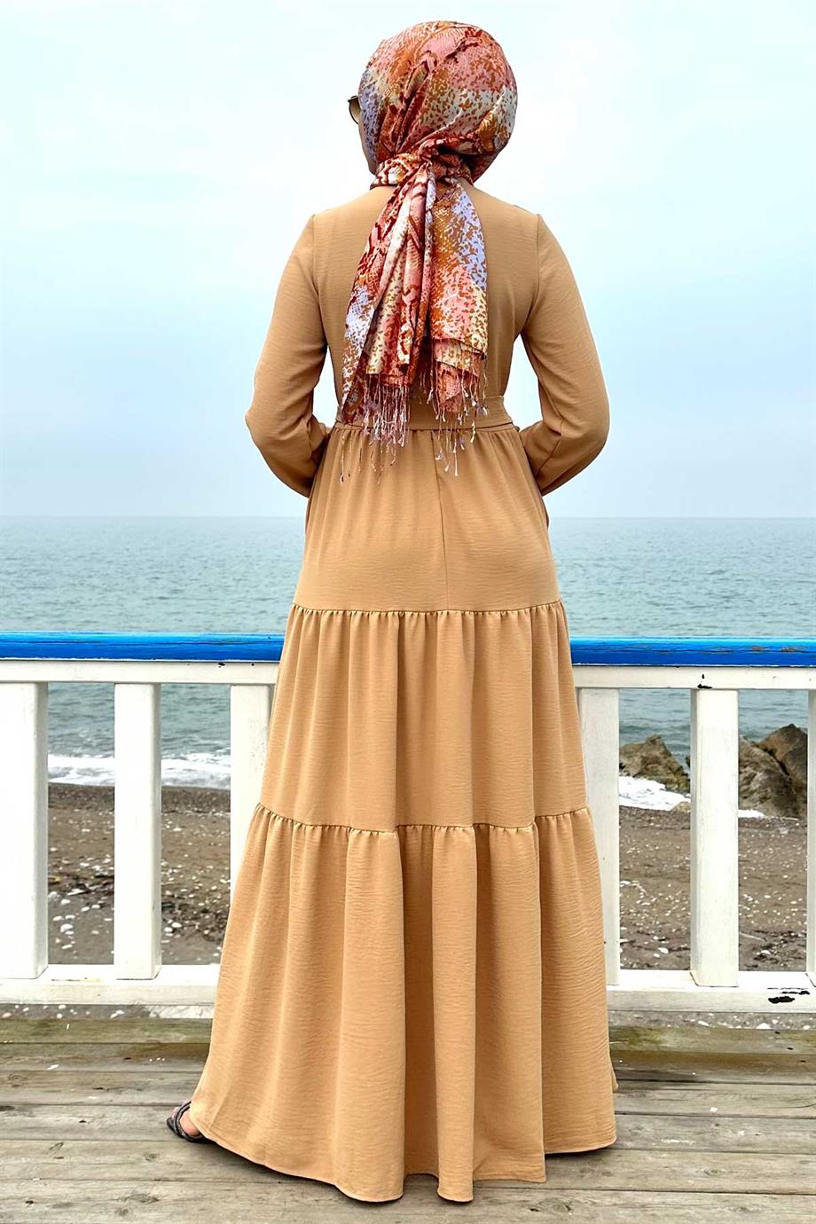 Tuğba Ayrobin Elbise Camel | ELBİSE