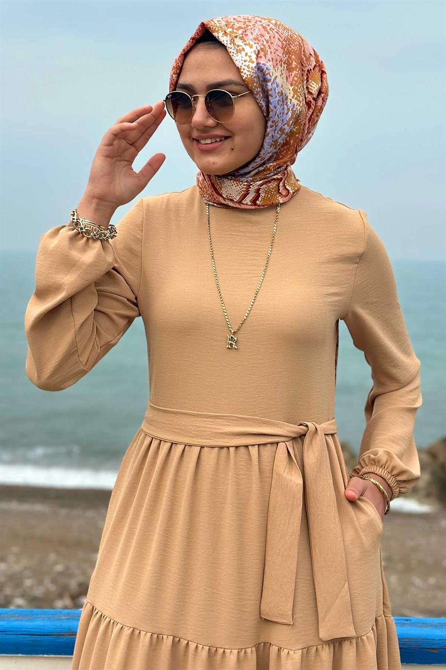 Tuğba Ayrobin Elbise Camel | ELBİSE