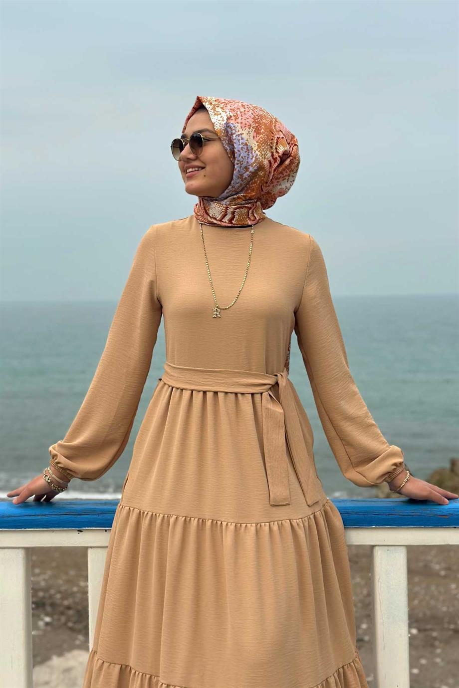 Tuğba Ayrobin Elbise Camel | ELBİSE