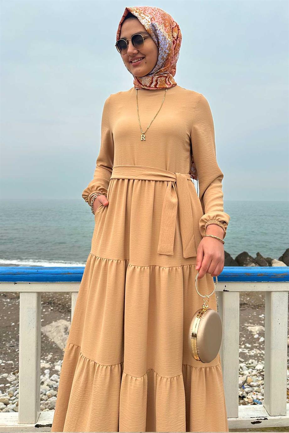 Tuğba Ayrobin Elbise Camel | ELBİSE