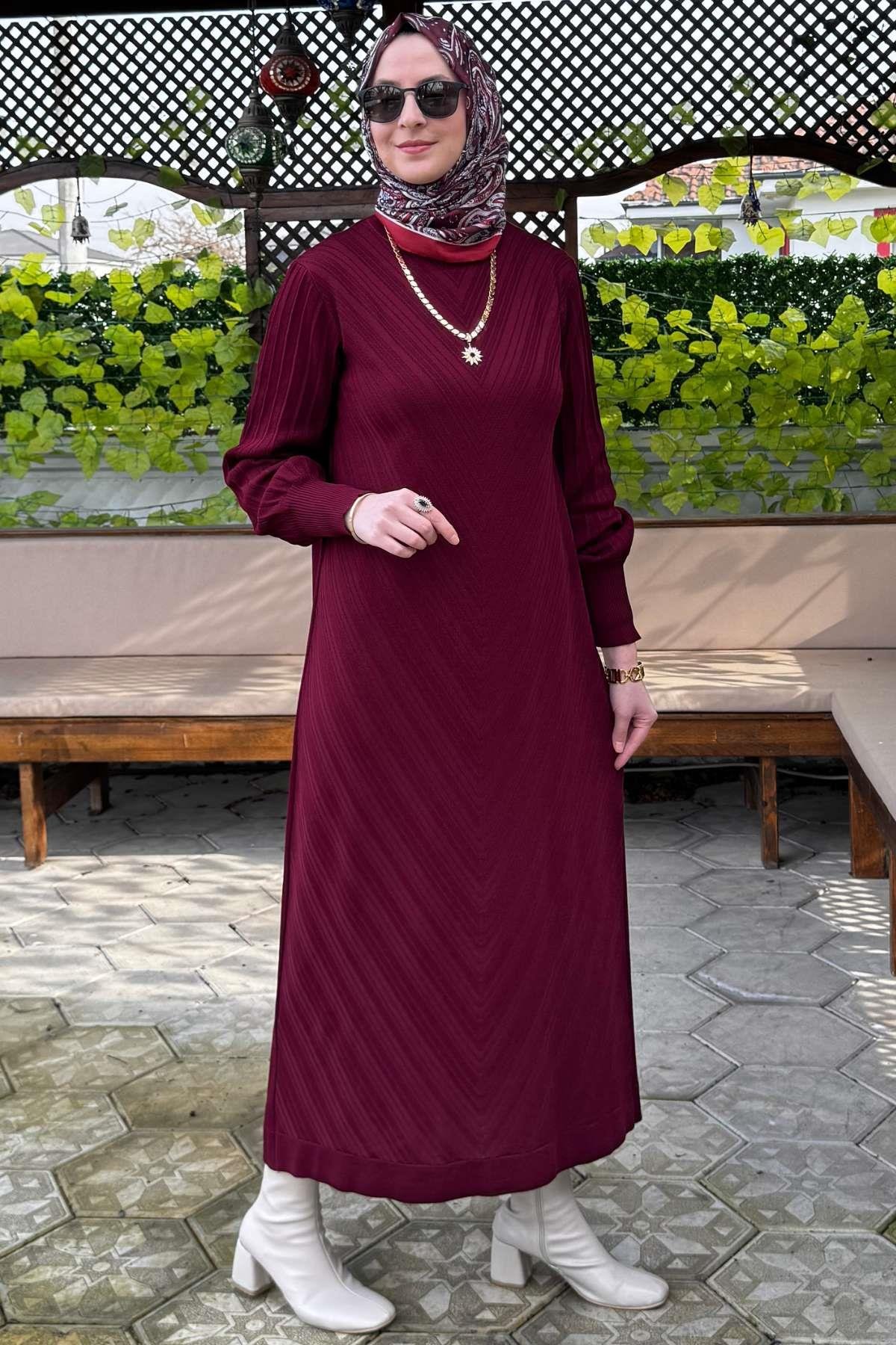 Ecem Triko Elbise Haki | Rabia Şamlı | Tesettür Giyim, Elbise ve Kadın Giyim Modası