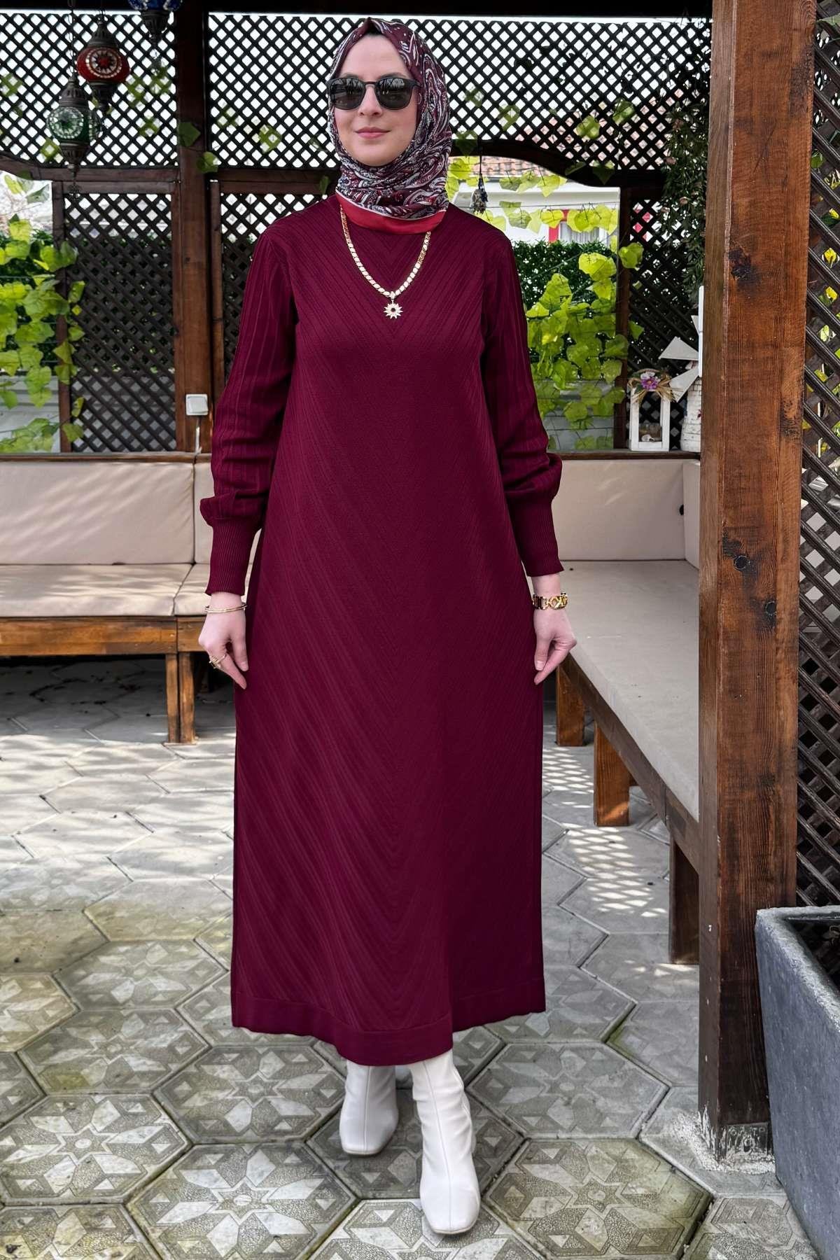 Ecem Triko Elbise Haki | Rabia Şamlı | Tesettür Giyim, Elbise ve Kadın Giyim Modası