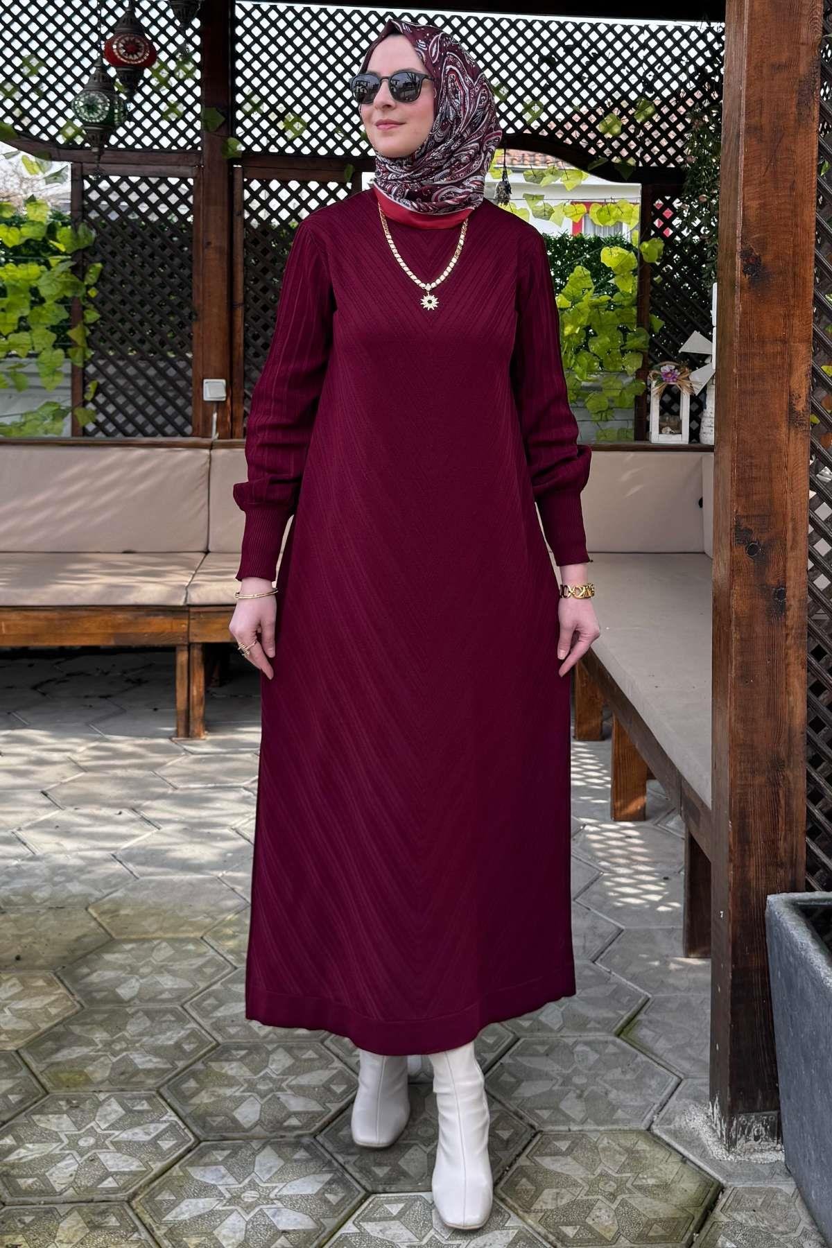 Ecem Triko Elbise Haki | Rabia Şamlı | Tesettür Giyim, Elbise ve Kadın Giyim Modası