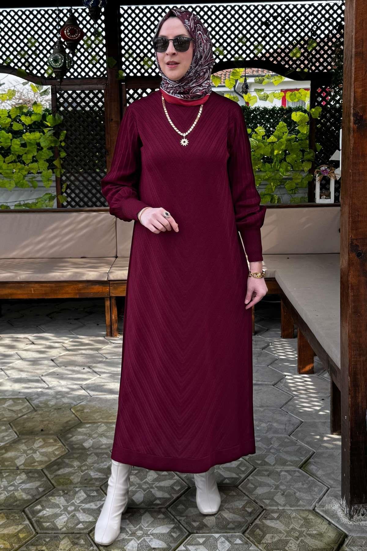 Ecem Triko Elbise Haki | Rabia Şamlı | Tesettür Giyim, Elbise ve Kadın Giyim Modası