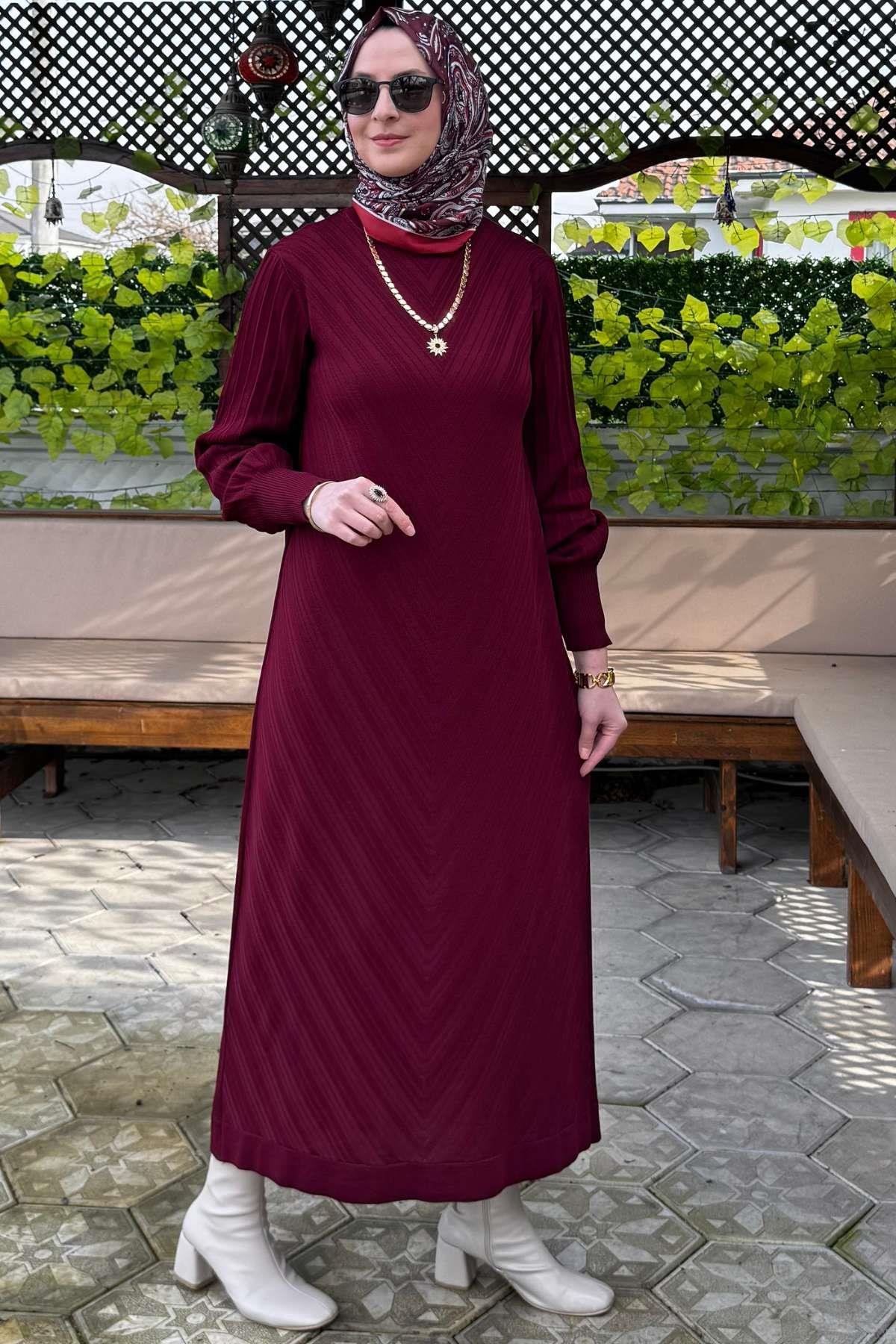 Ecem Triko Elbise Haki | Rabia Şamlı | Tesettür Giyim, Elbise ve Kadın Giyim Modası