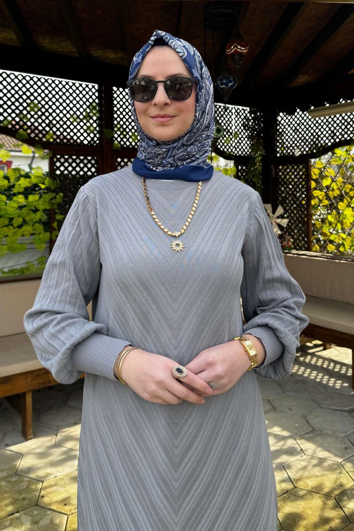 Ecem Triko Elbise Haki | Rabia Şamlı | Tesettür Giyim, Elbise ve Kadın Giyim Modası