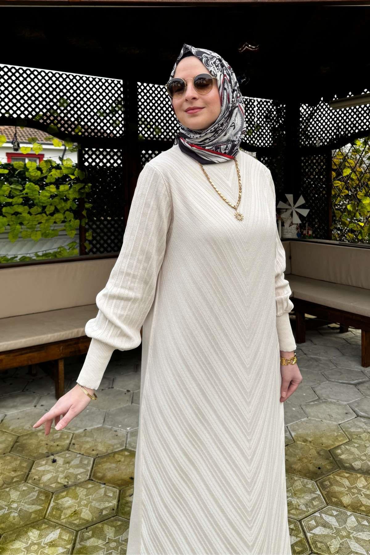 Ecem Triko Elbise Haki | Rabia Şamlı | Tesettür Giyim, Elbise ve Kadın Giyim Modası